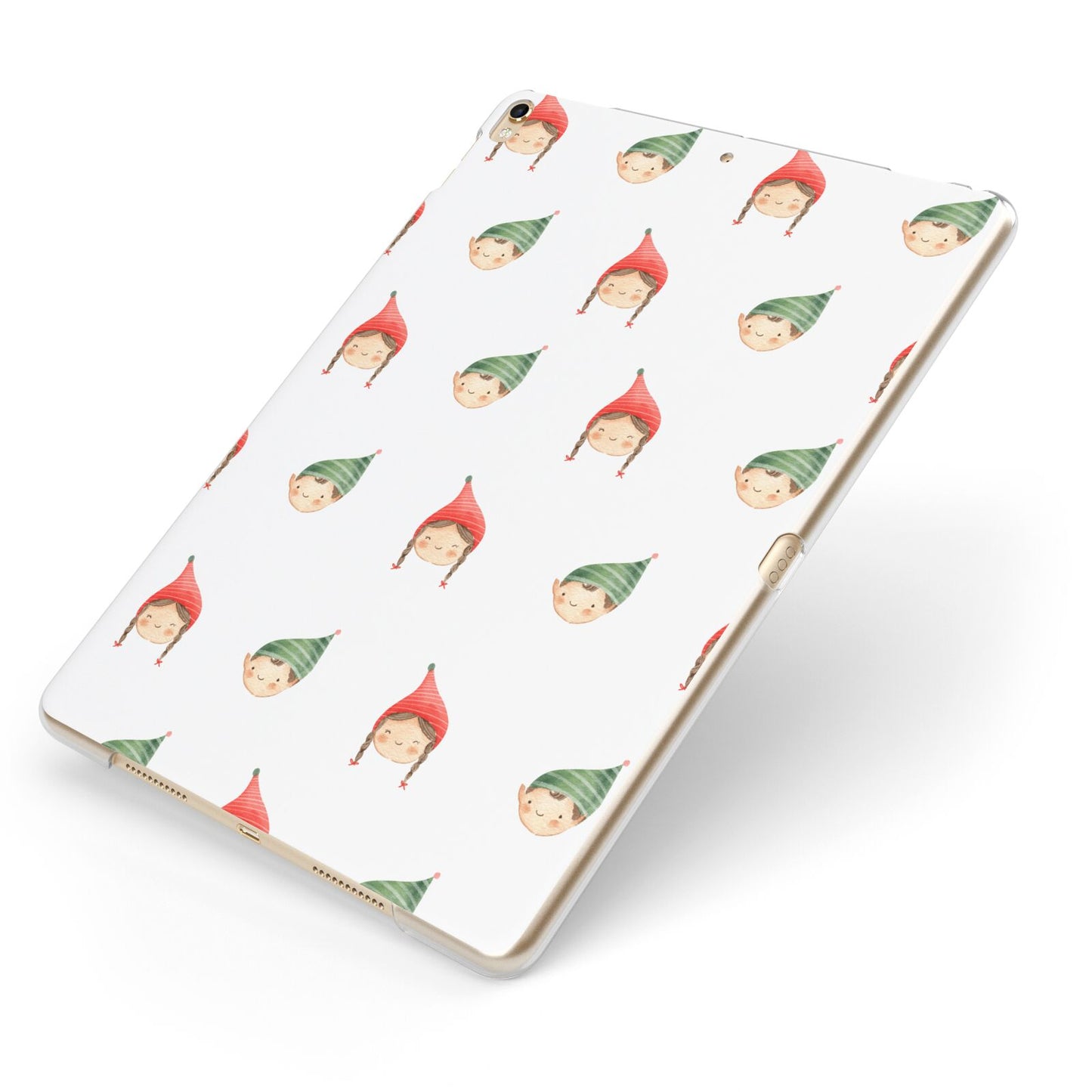 Kids Christmas Apple iPad Case on Gold iPad Side View