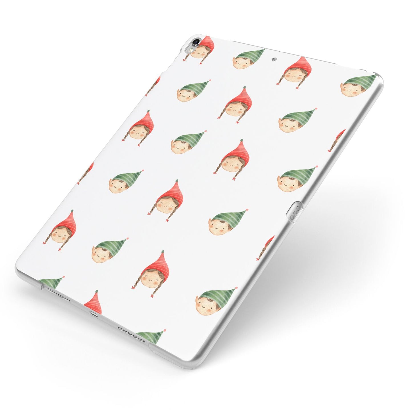 Kids Christmas Apple iPad Case on Silver iPad Side View