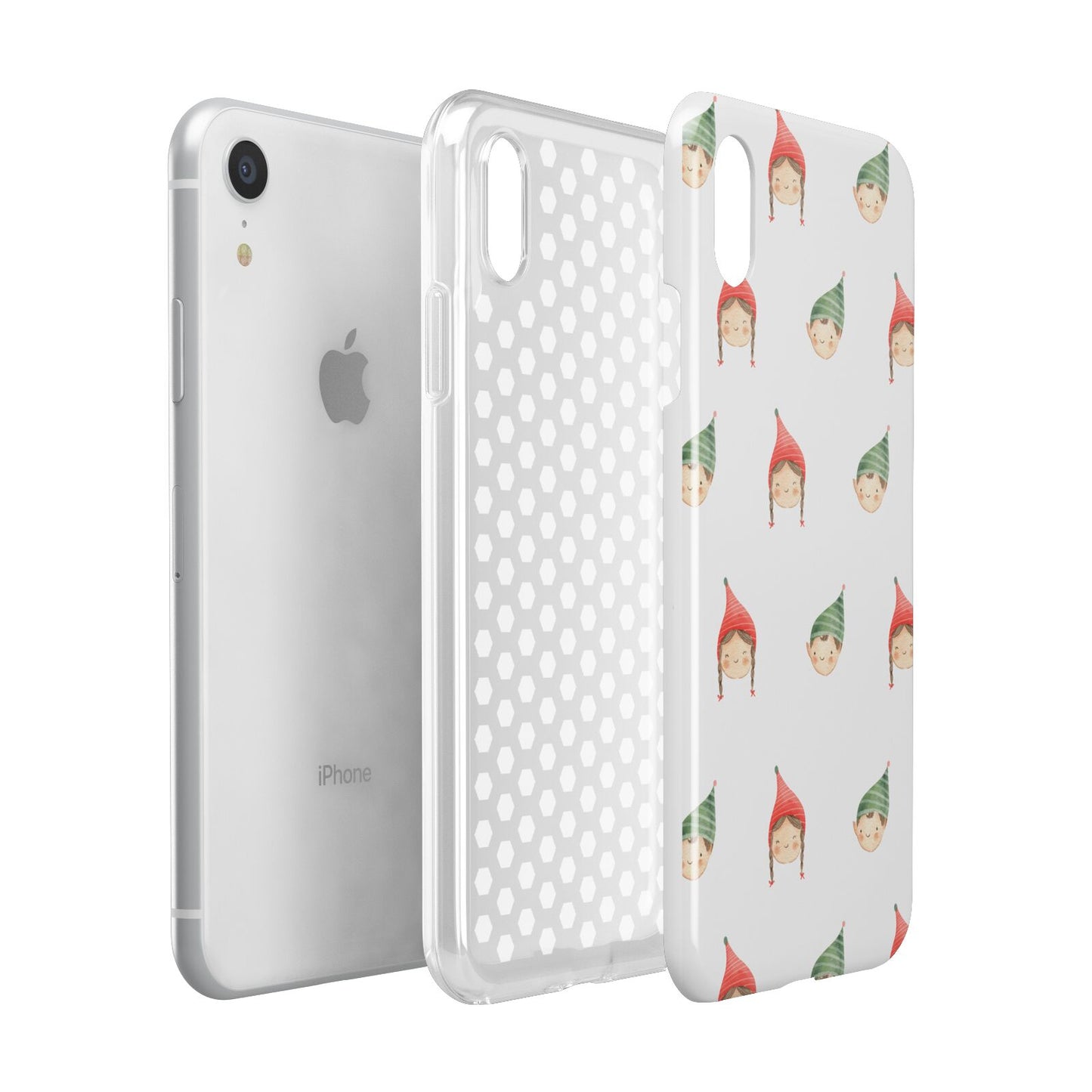 Kids Christmas Apple iPhone XR White 3D Tough Case Expanded view
