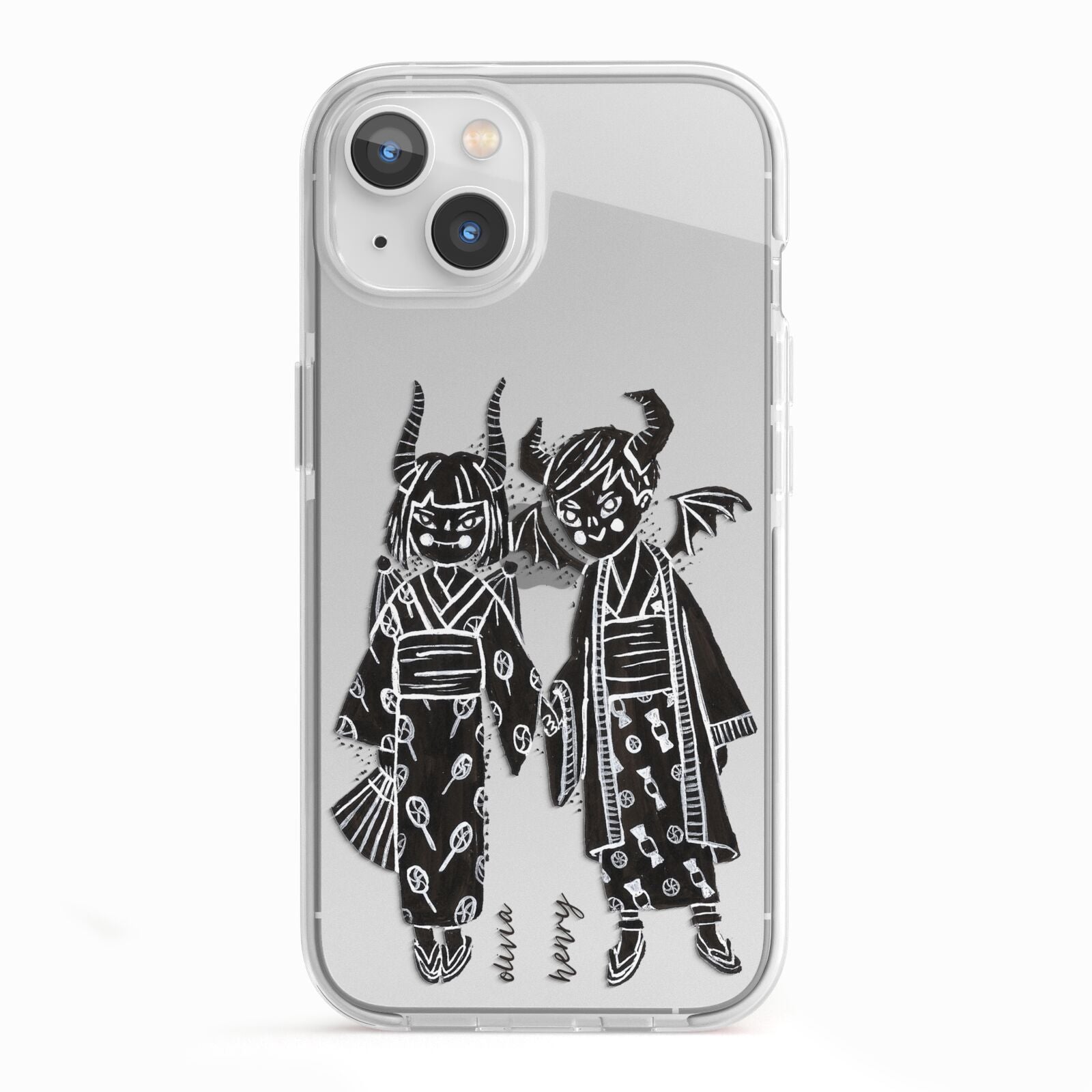 Kimono Devils iPhone 13 TPU Impact Case with White Edges