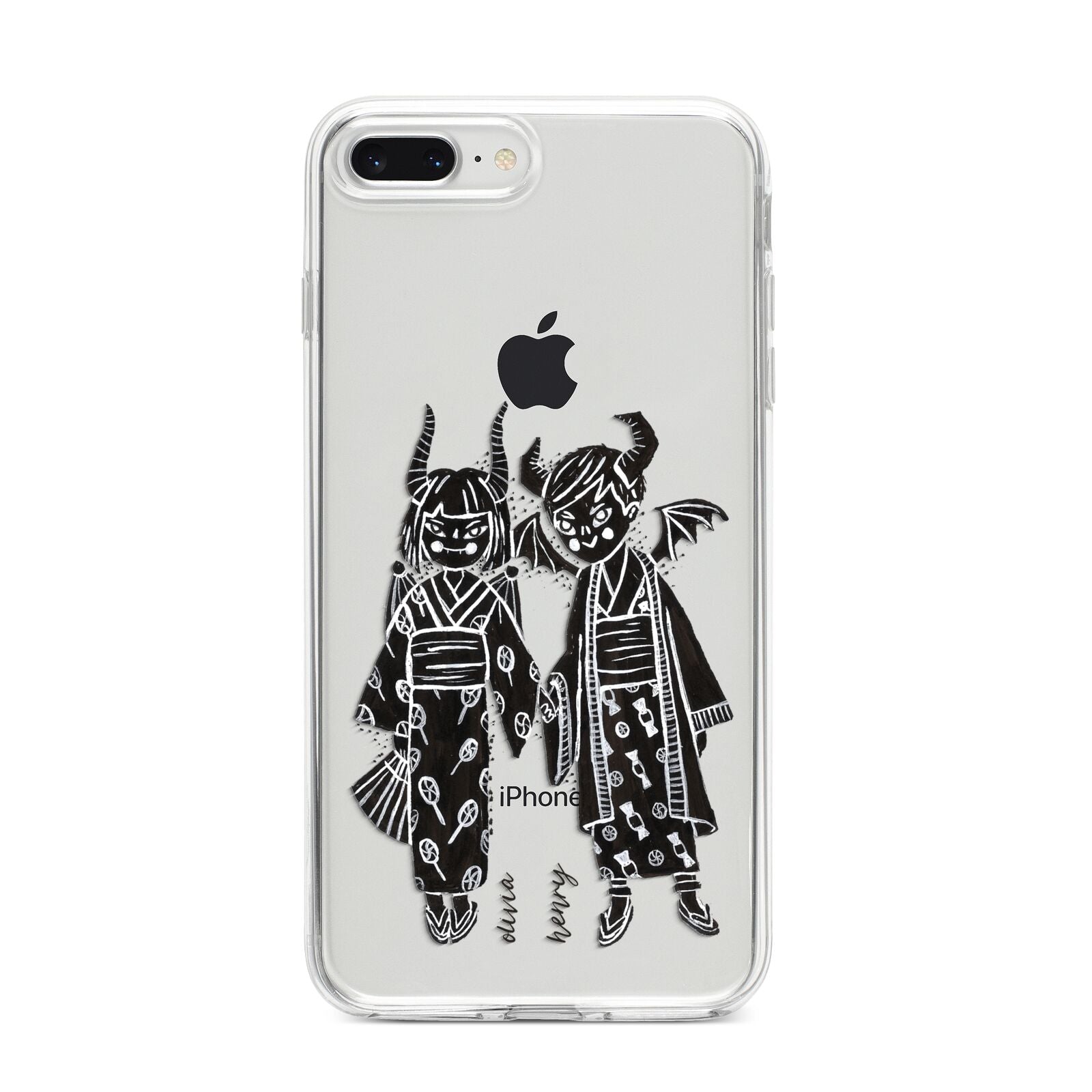 Kimono Devils iPhone 8 Plus Bumper Case on Silver iPhone