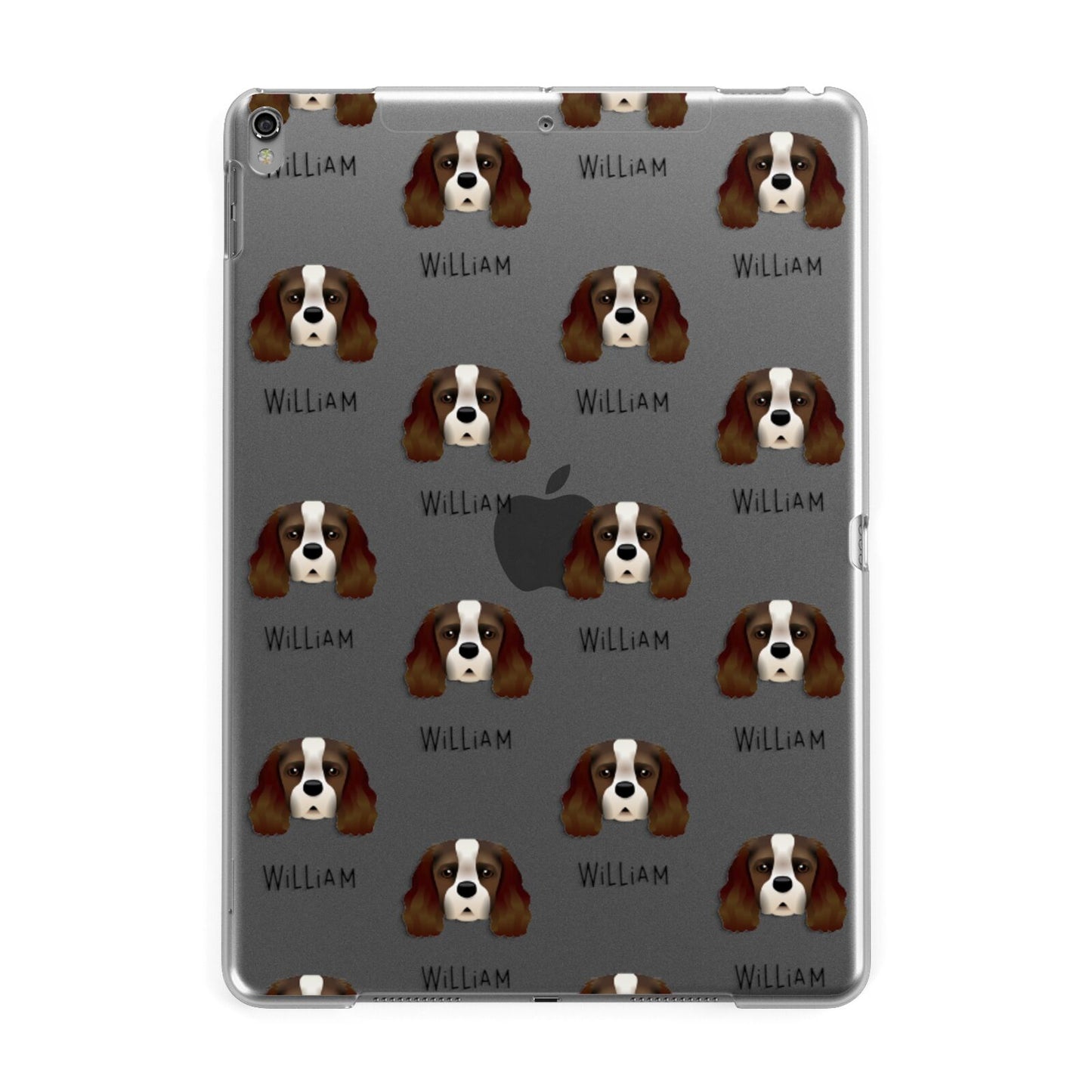 King Charles Spaniel Icon with Name Apple iPad Grey Case