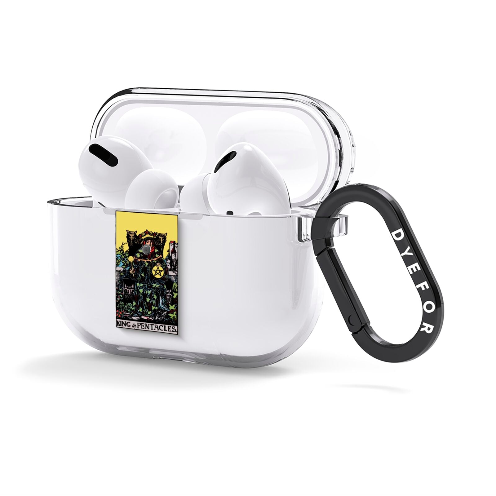 King of Pentacles Tarot Card AirPods Clear Case 3rd Gen Side Image