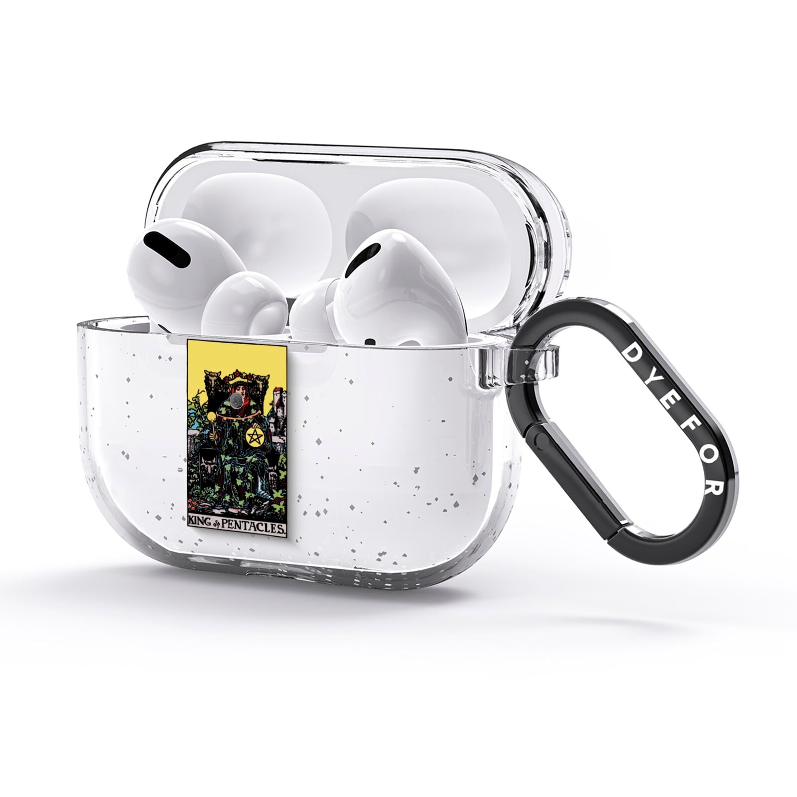 King of Pentacles Tarot Card AirPods Glitter Case 3rd Gen Side Image