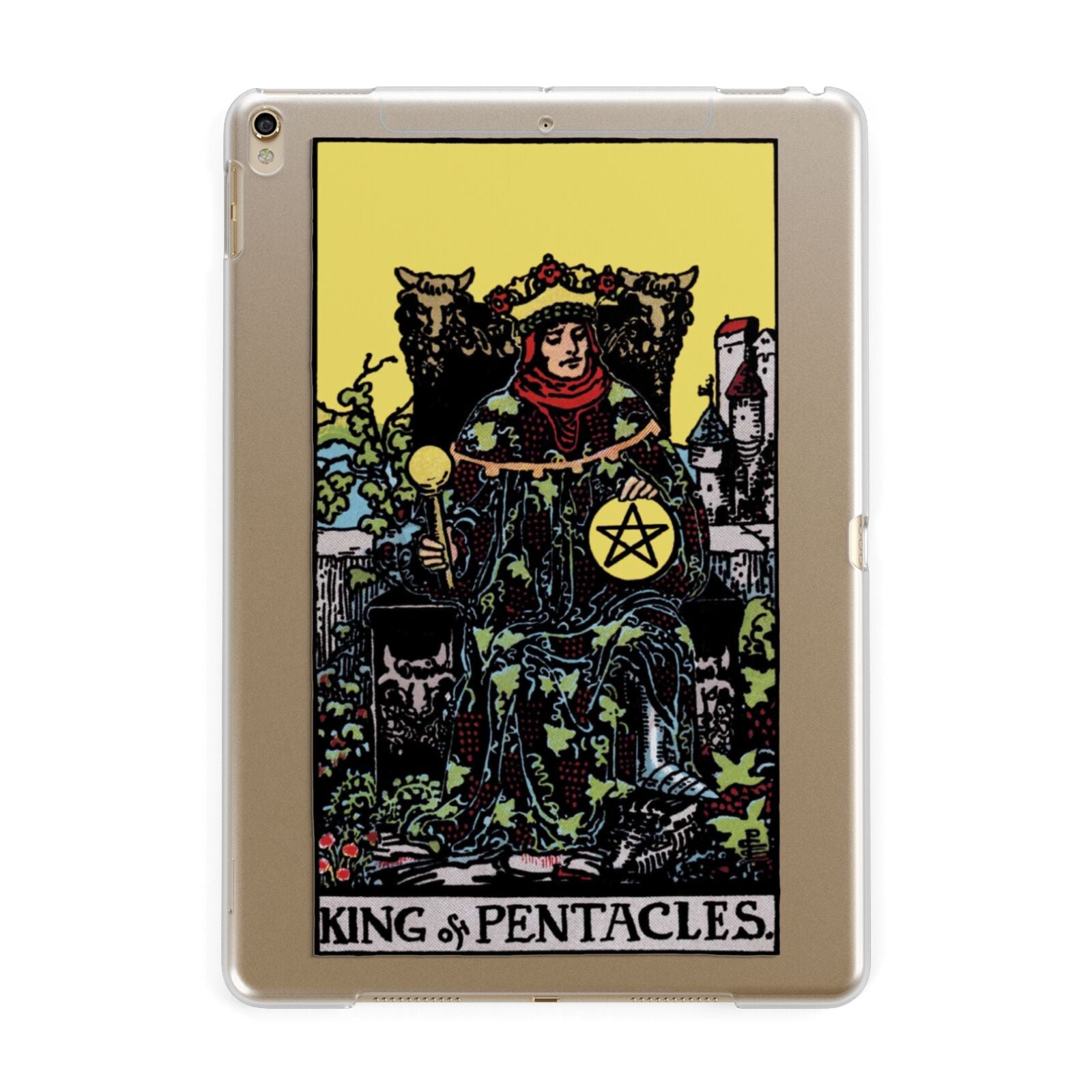 King of Pentacles Tarot Card Apple iPad Gold Case