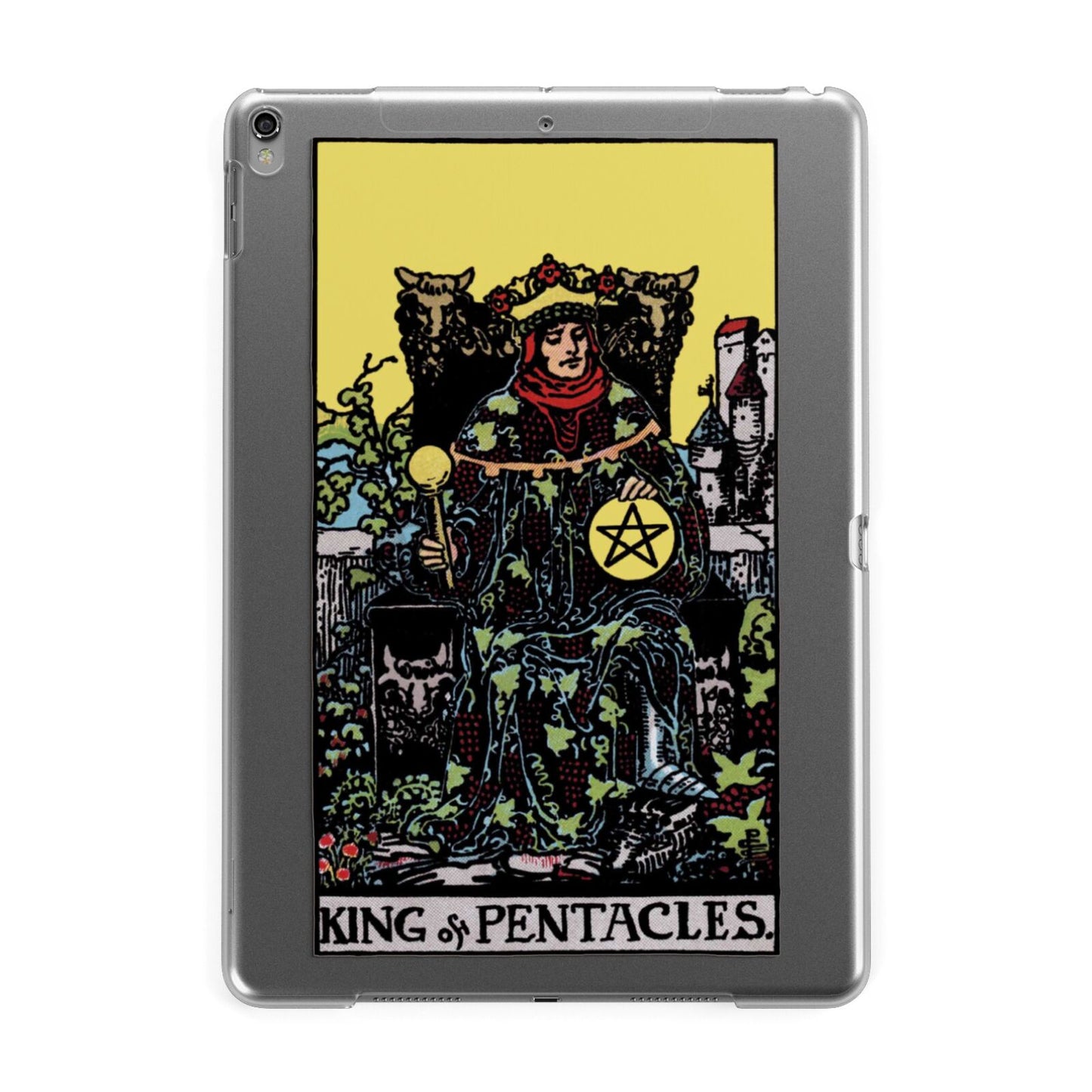 King of Pentacles Tarot Card Apple iPad Grey Case