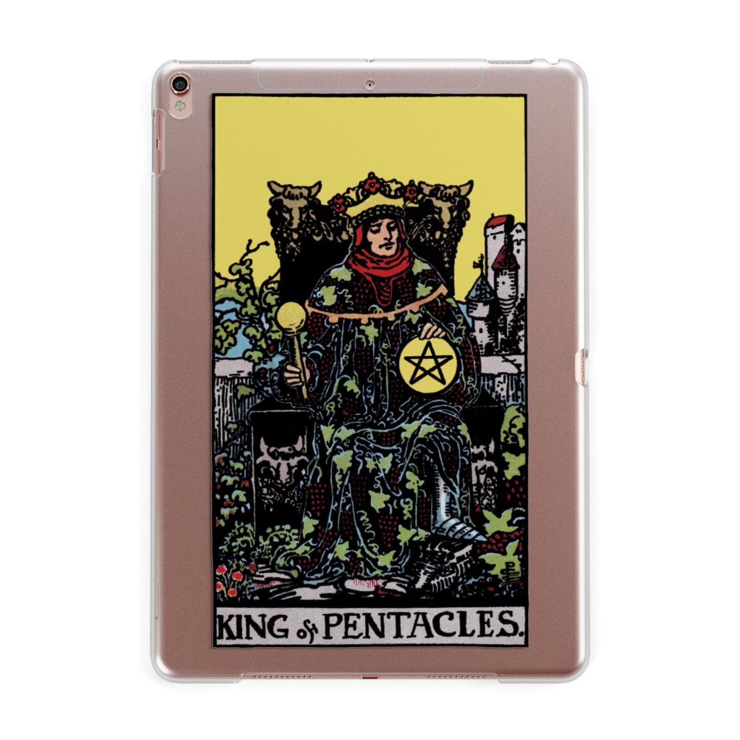 King of Pentacles Tarot Card Apple iPad Rose Gold Case