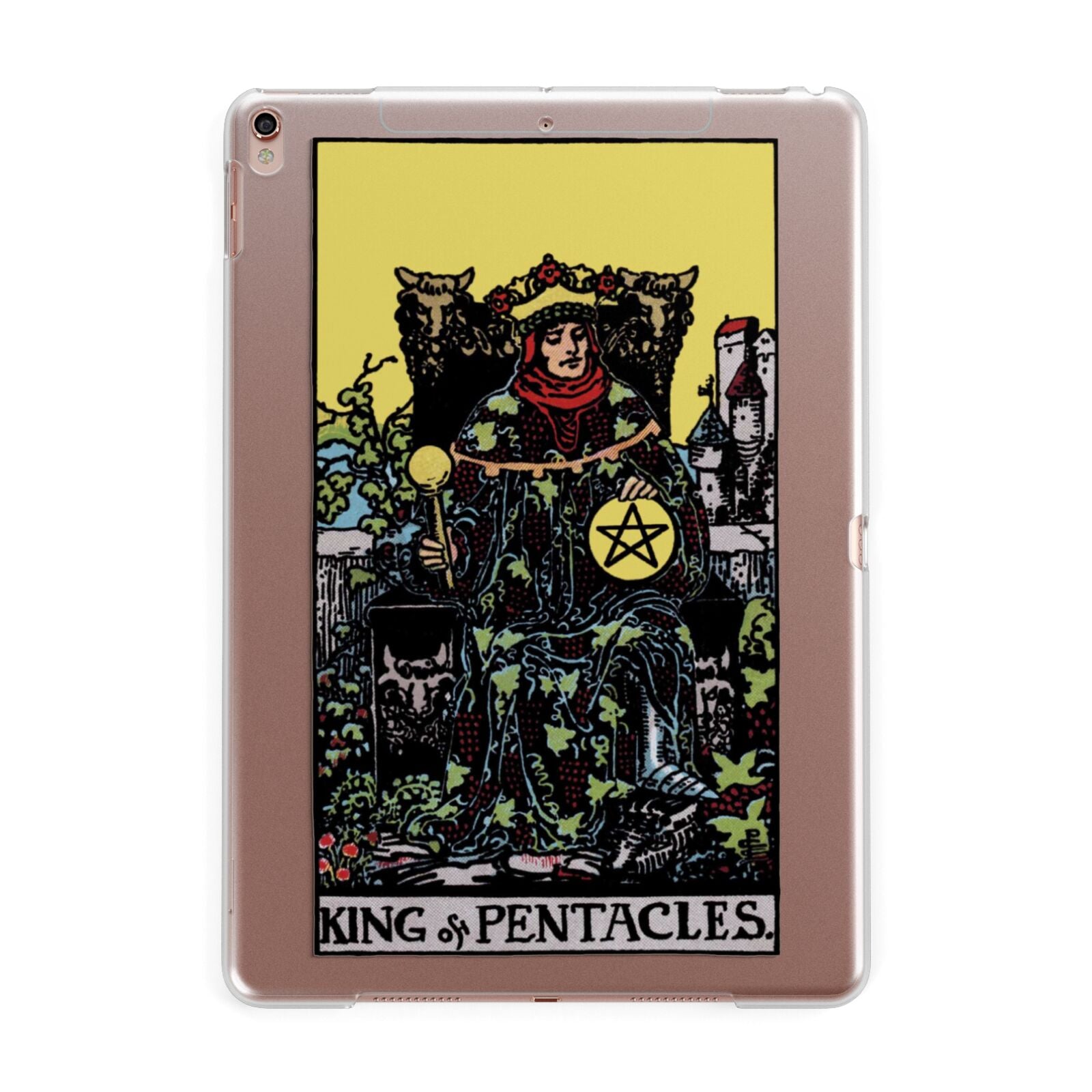 King of Pentacles Tarot Card Apple iPad Rose Gold Case