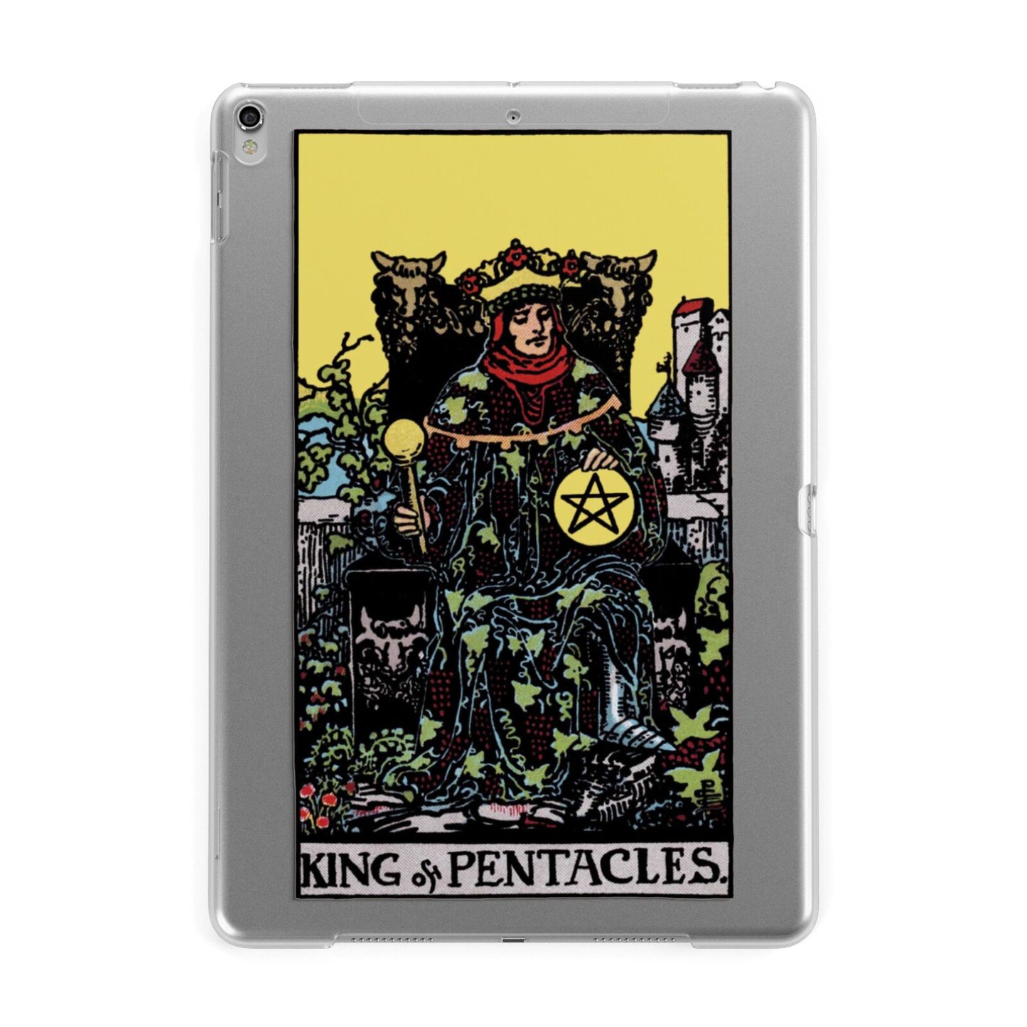 King of Pentacles Tarot Card Apple iPad Silver Case