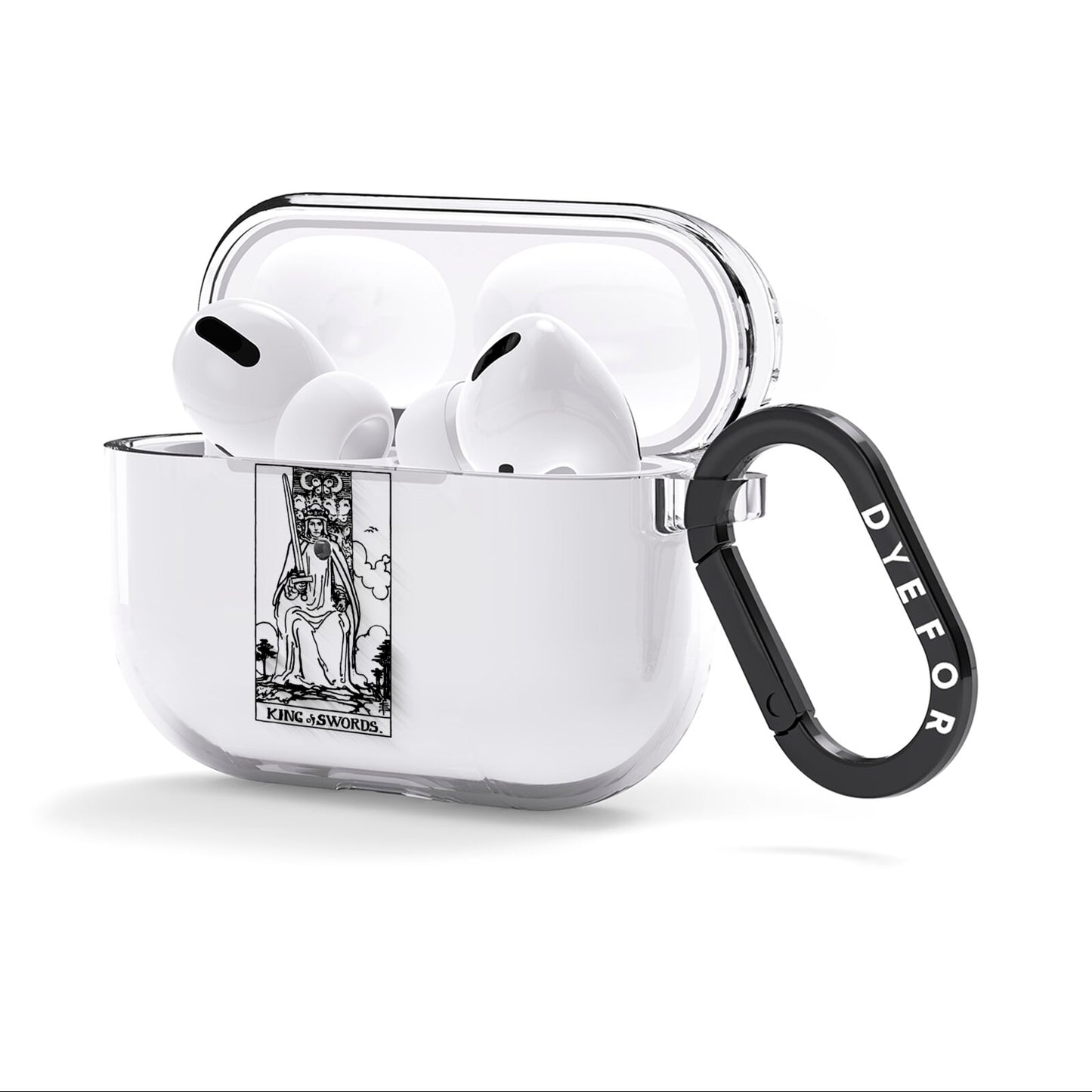 King of Swords Monochrome AirPods Clear Case 3rd Gen Side Image