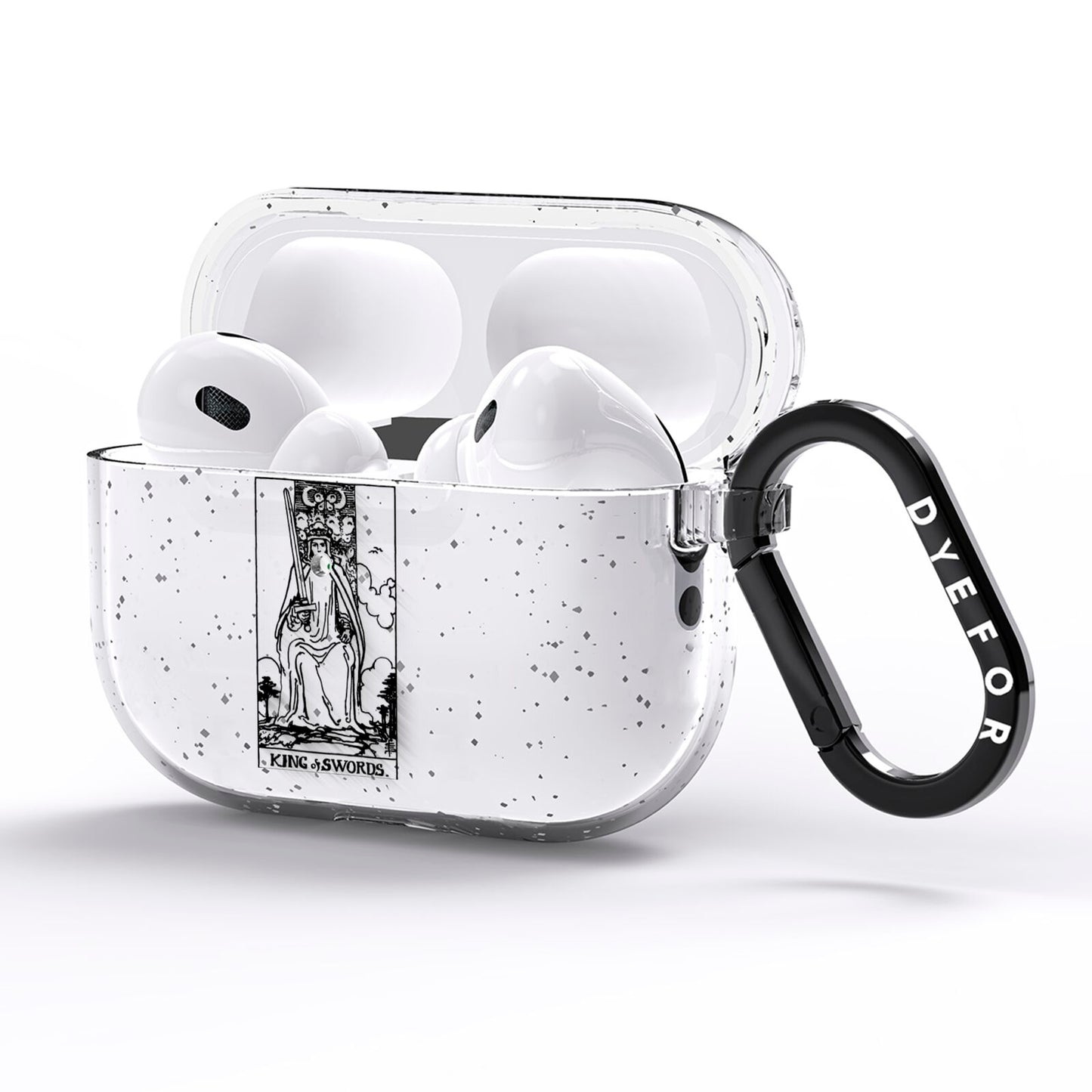 King of Swords Monochrome AirPods Pro Glitter Case Side Image
