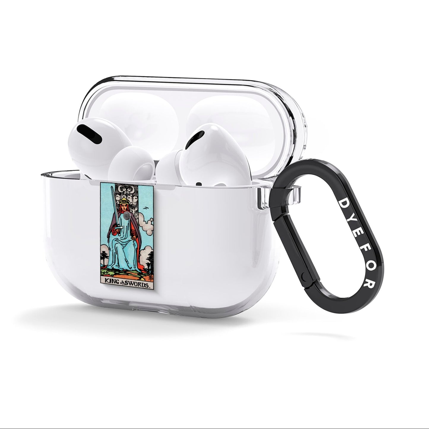 King of Swords Tarot Card AirPods Clear Case 3rd Gen Side Image