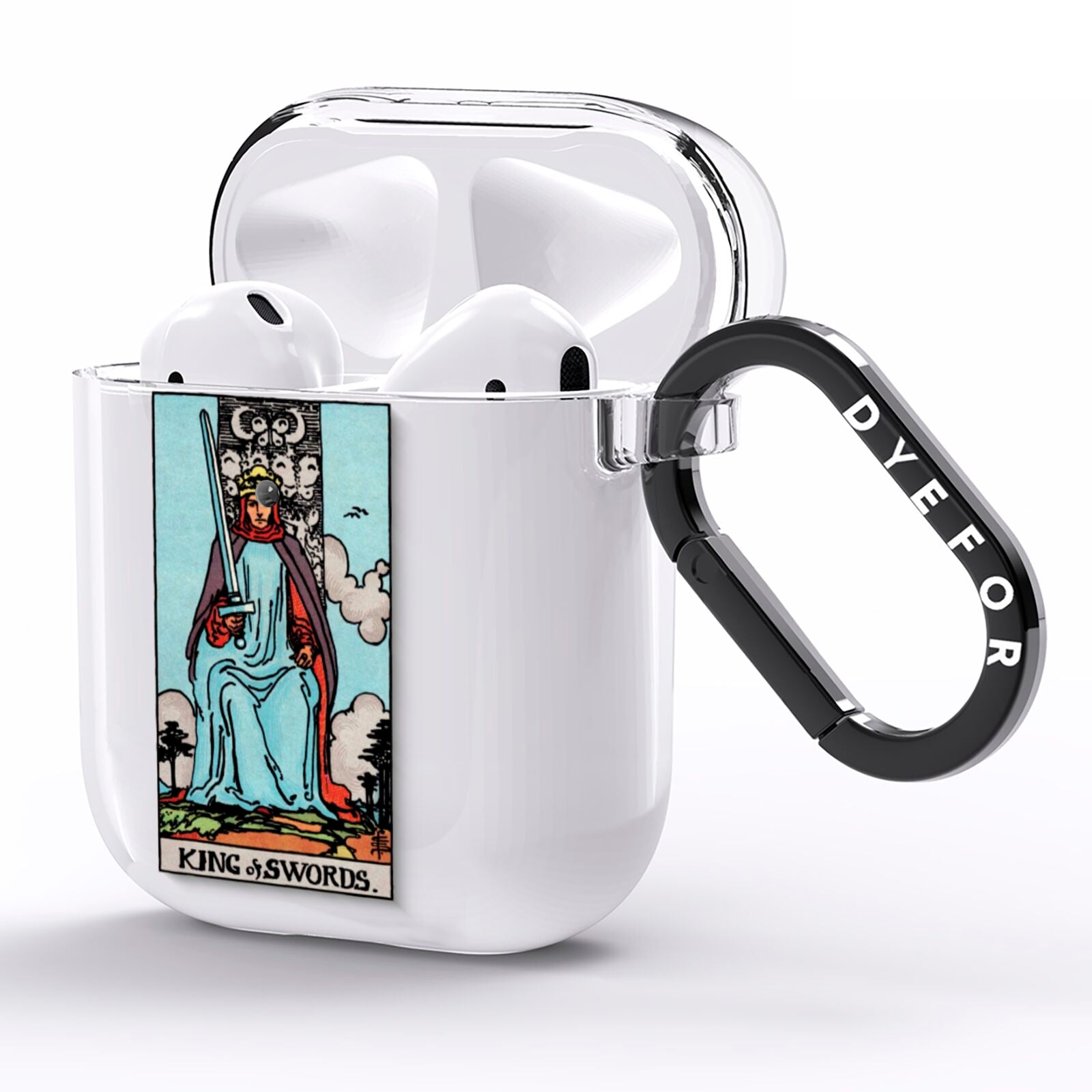 King of Swords Tarot Card AirPods Clear Case Side Image