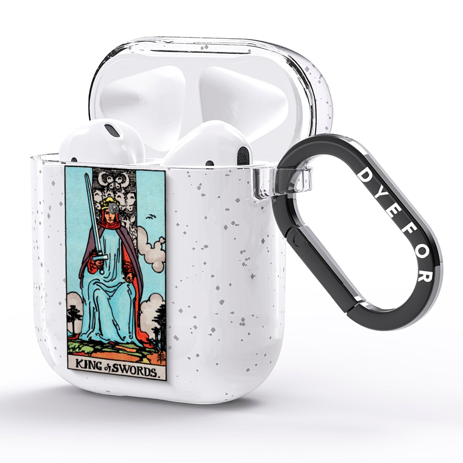 King of Swords Tarot Card AirPods Glitter Case Side Image