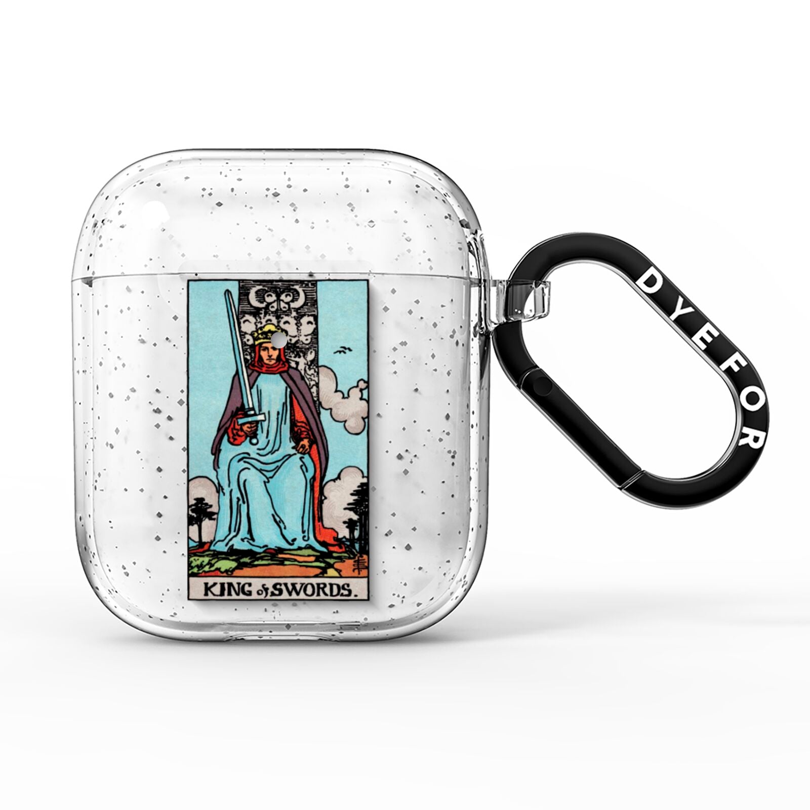 King of Swords Tarot Card AirPods Glitter Case