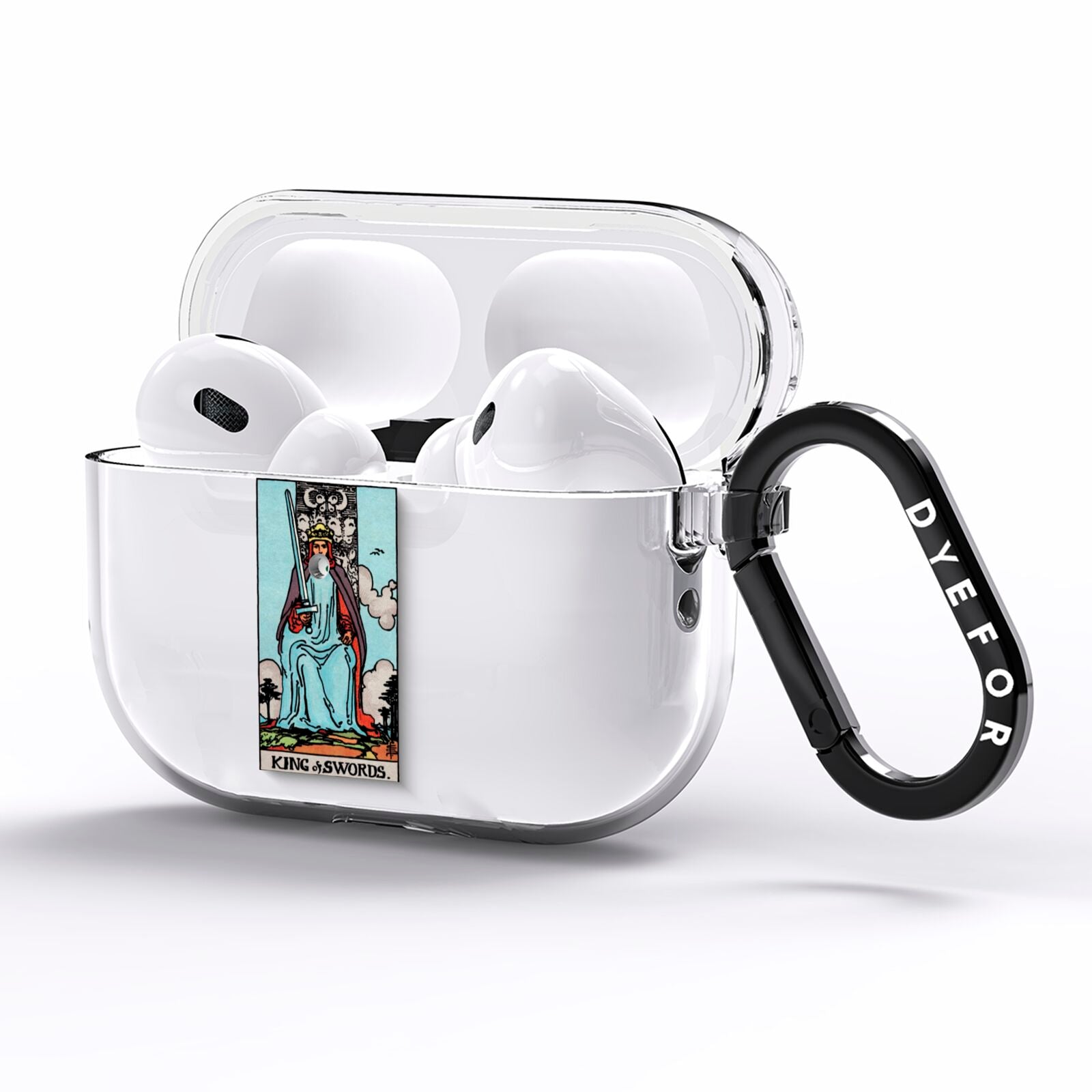 King of Swords Tarot Card AirPods Pro Clear Case Side Image