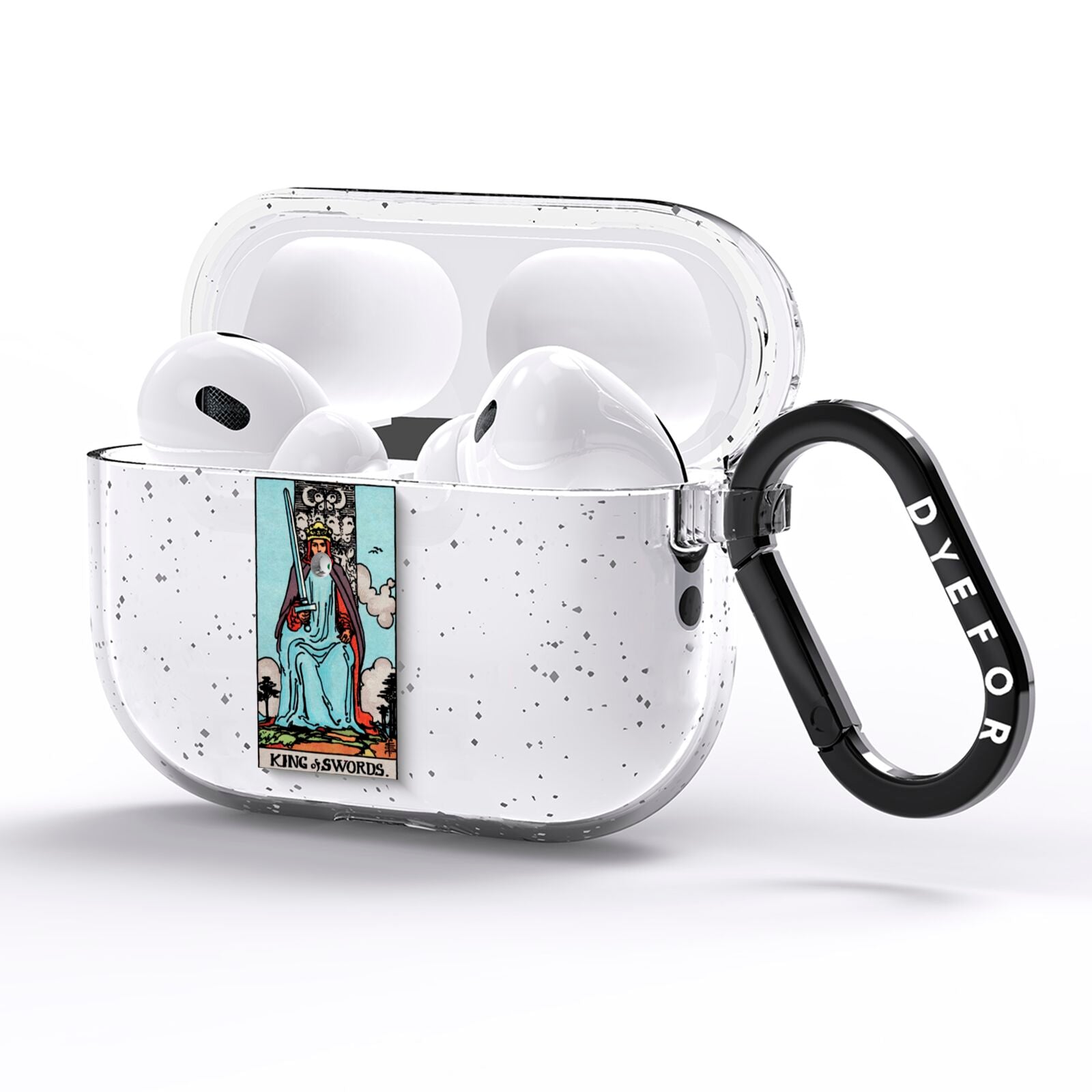 King of Swords Tarot Card AirPods Pro Glitter Case Side Image