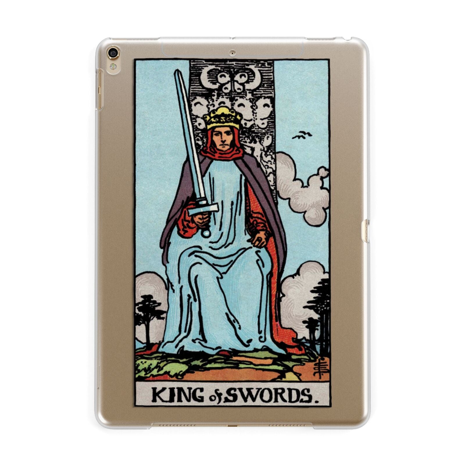 King of Swords Tarot Card Apple iPad Gold Case