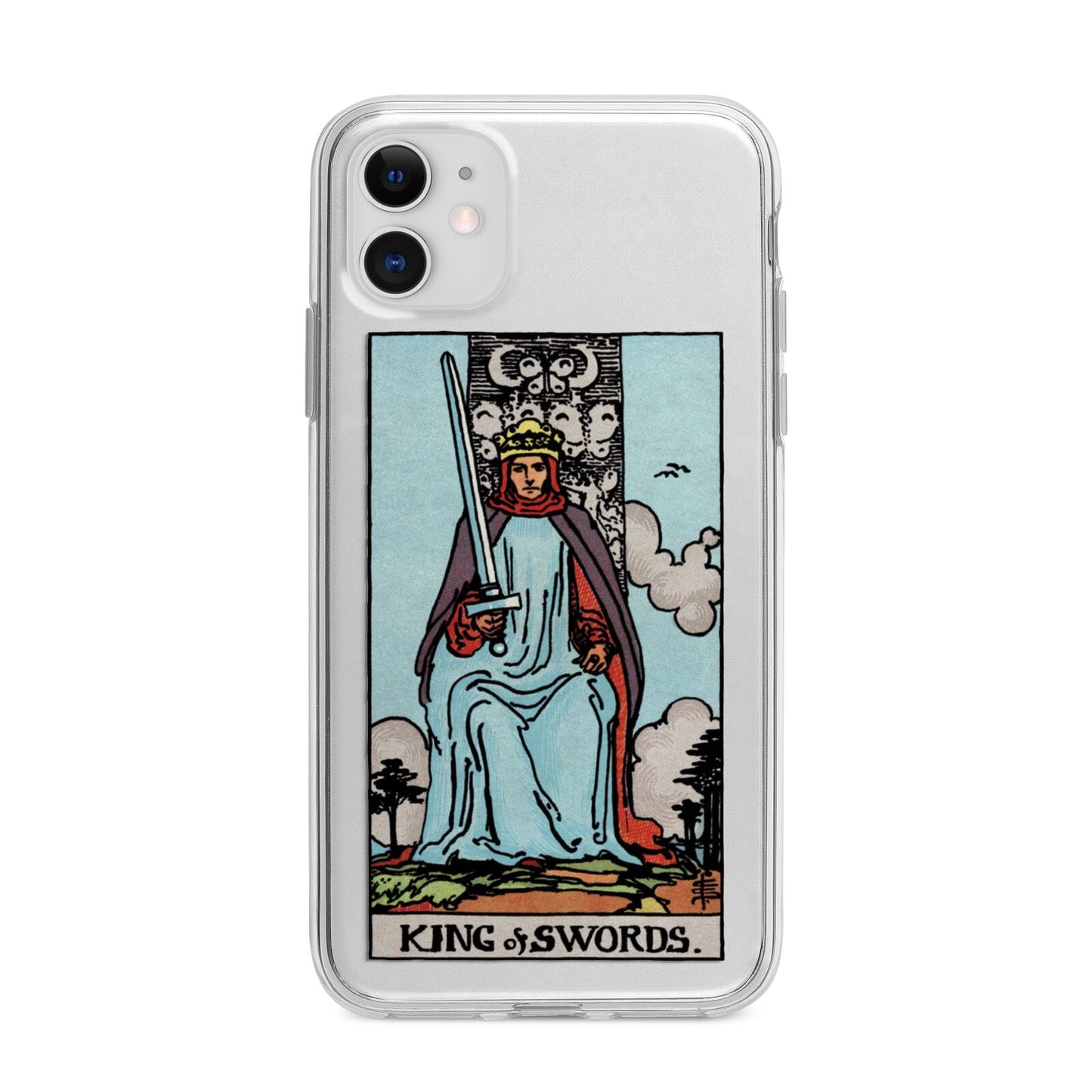 King of Swords Tarot Card Apple iPhone 11 in White with Bumper Case