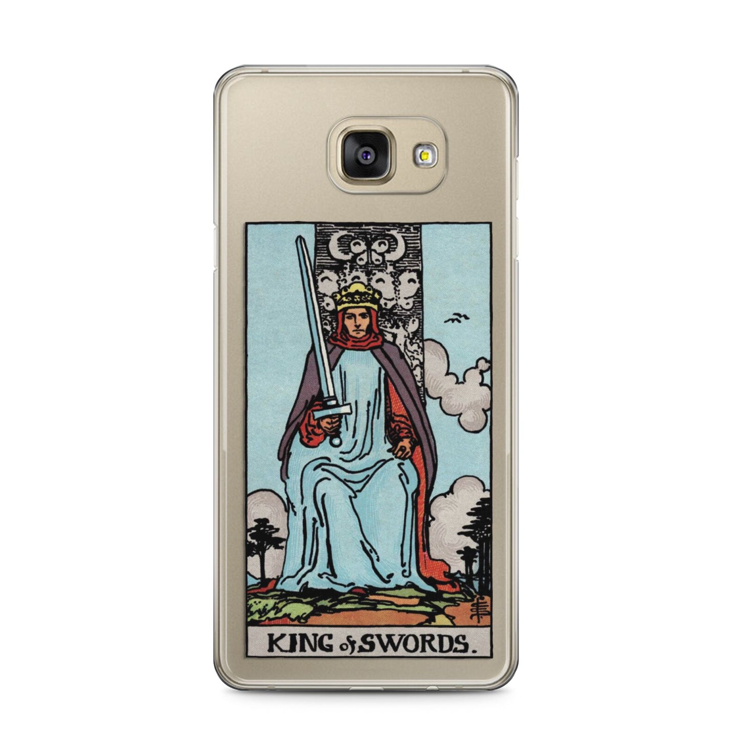 King of Swords Tarot Card Samsung Galaxy A5 2016 Case on gold phone