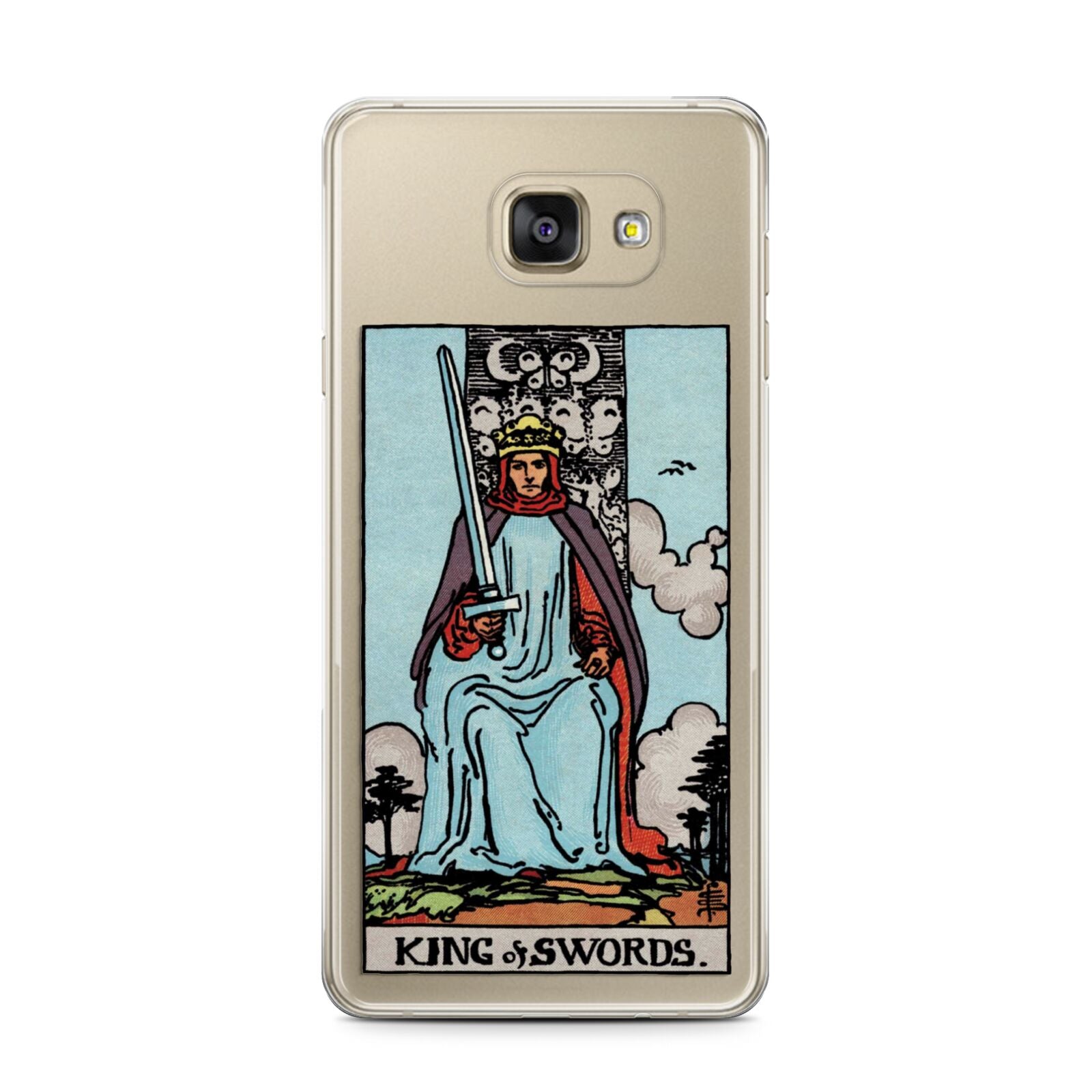 King of Swords Tarot Card Samsung Galaxy A7 2016 Case on gold phone