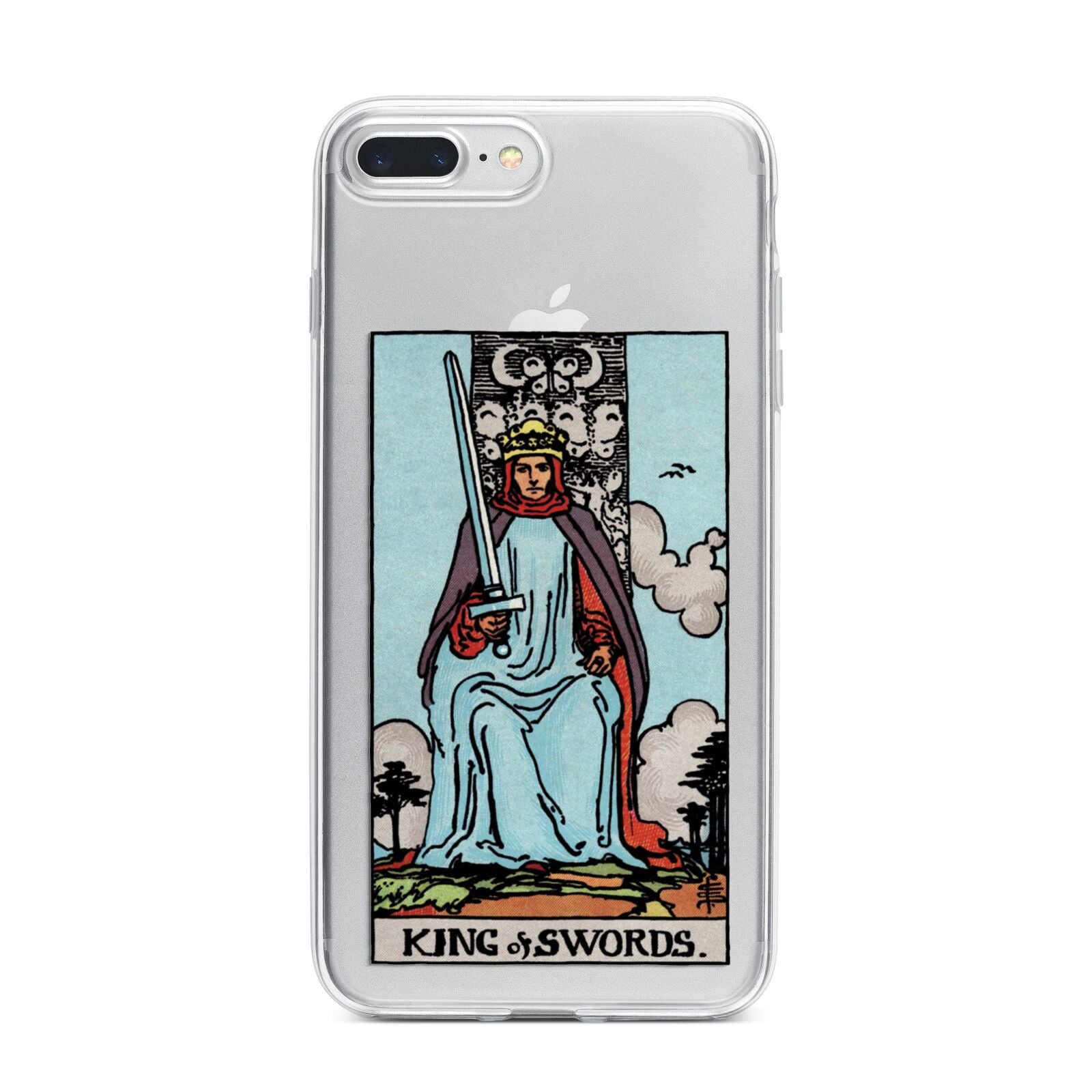 King of Swords Tarot Card iPhone 7 Plus Bumper Case on Silver iPhone