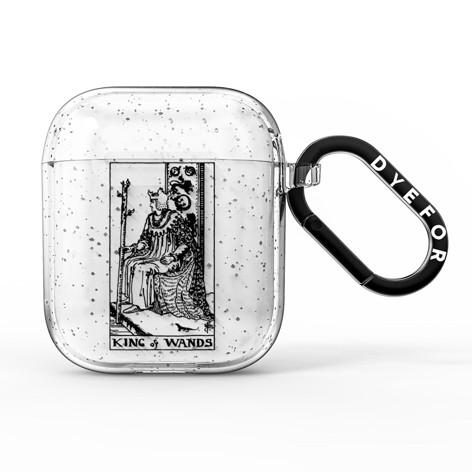 King of Wands Monochrome AirPods Glitter Case