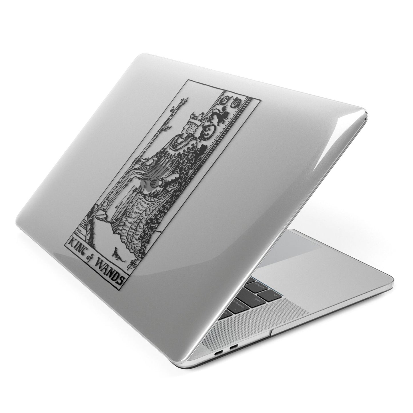 King of Wands Monochrome Apple MacBook Case Side View