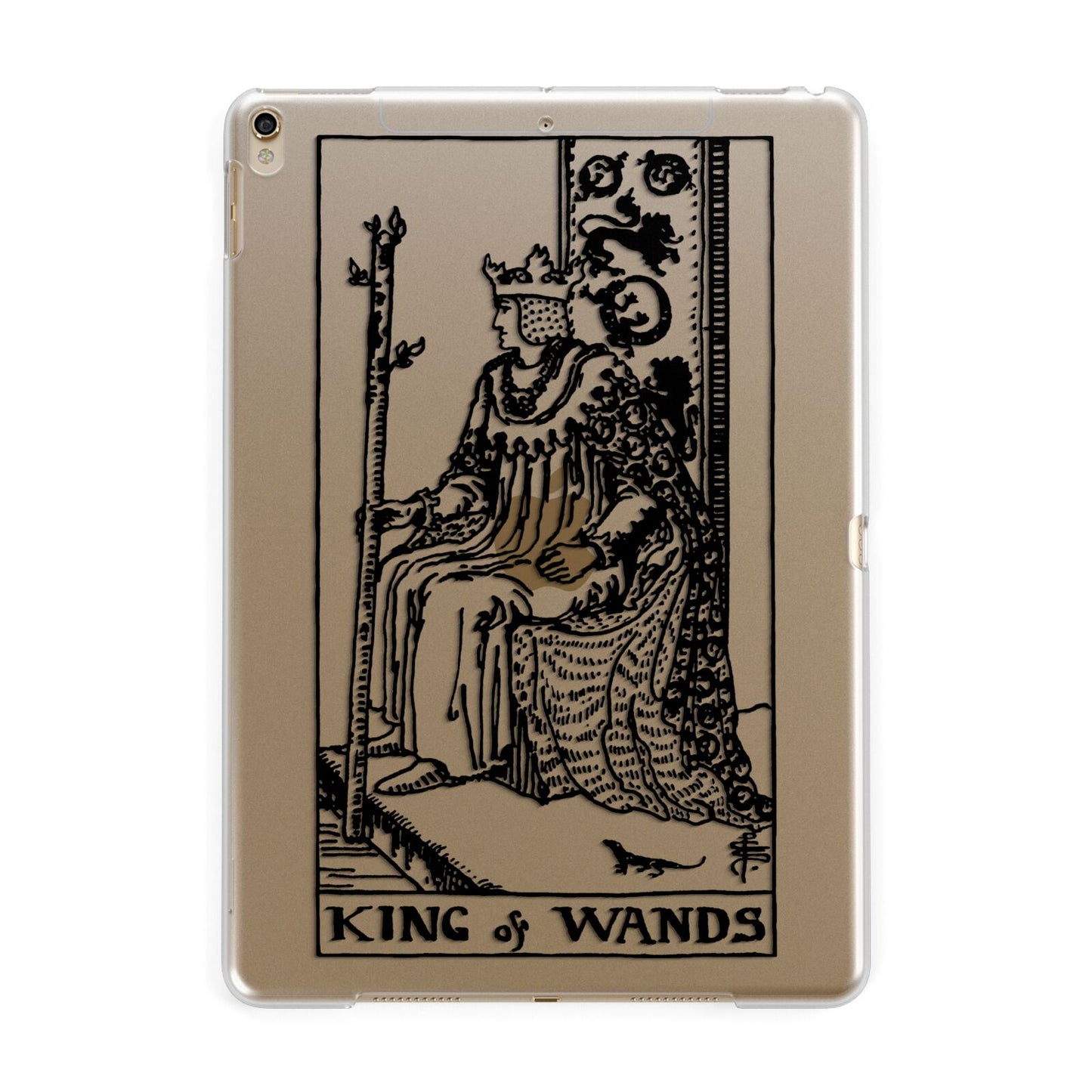 King of Wands Monochrome Apple iPad Gold Case