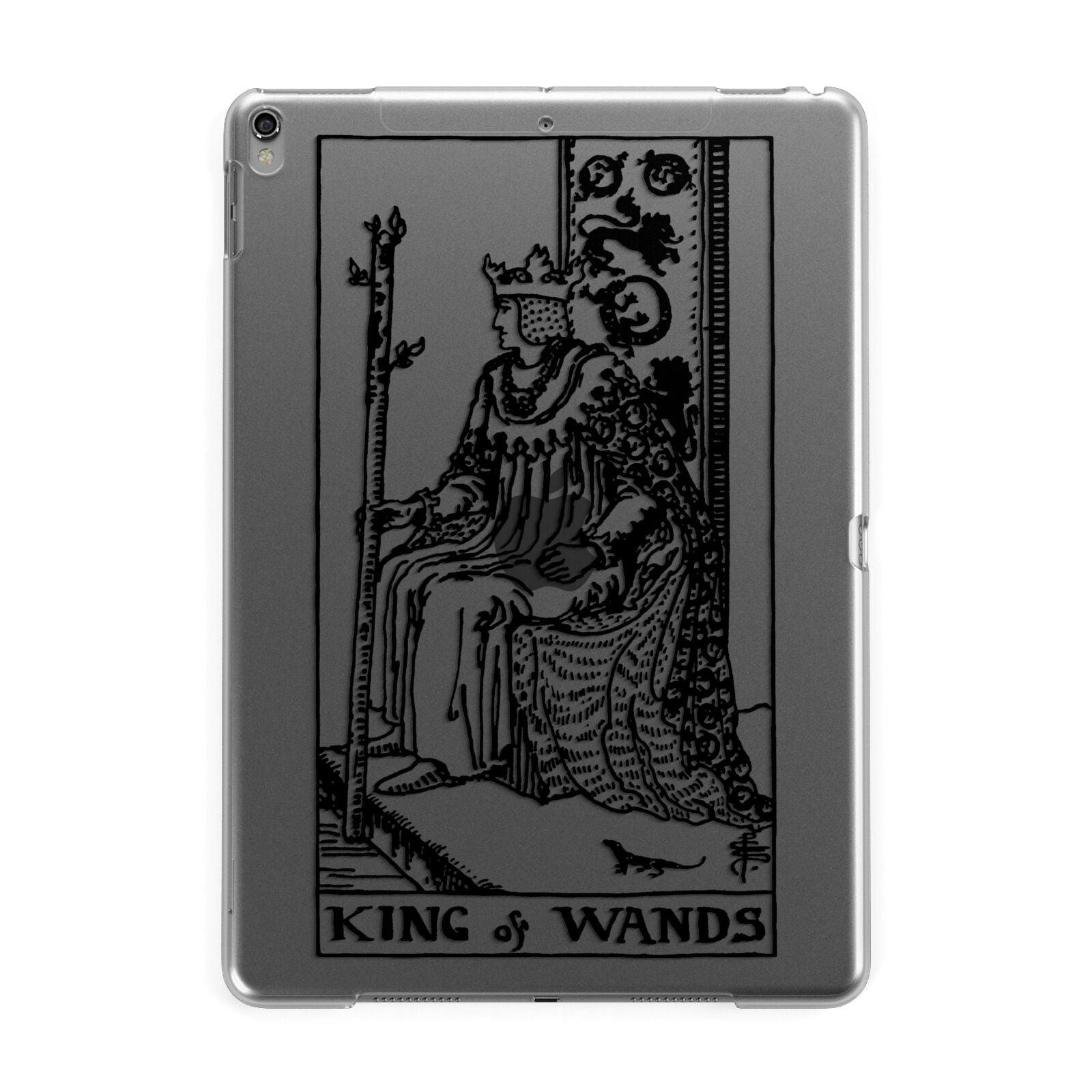 King of Wands Monochrome Apple iPad Grey Case