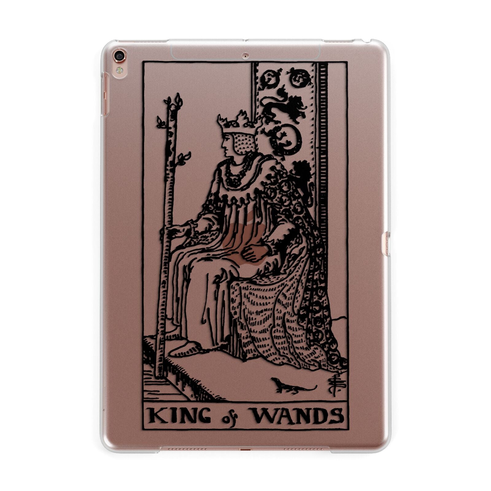 King of Wands Monochrome Apple iPad Rose Gold Case