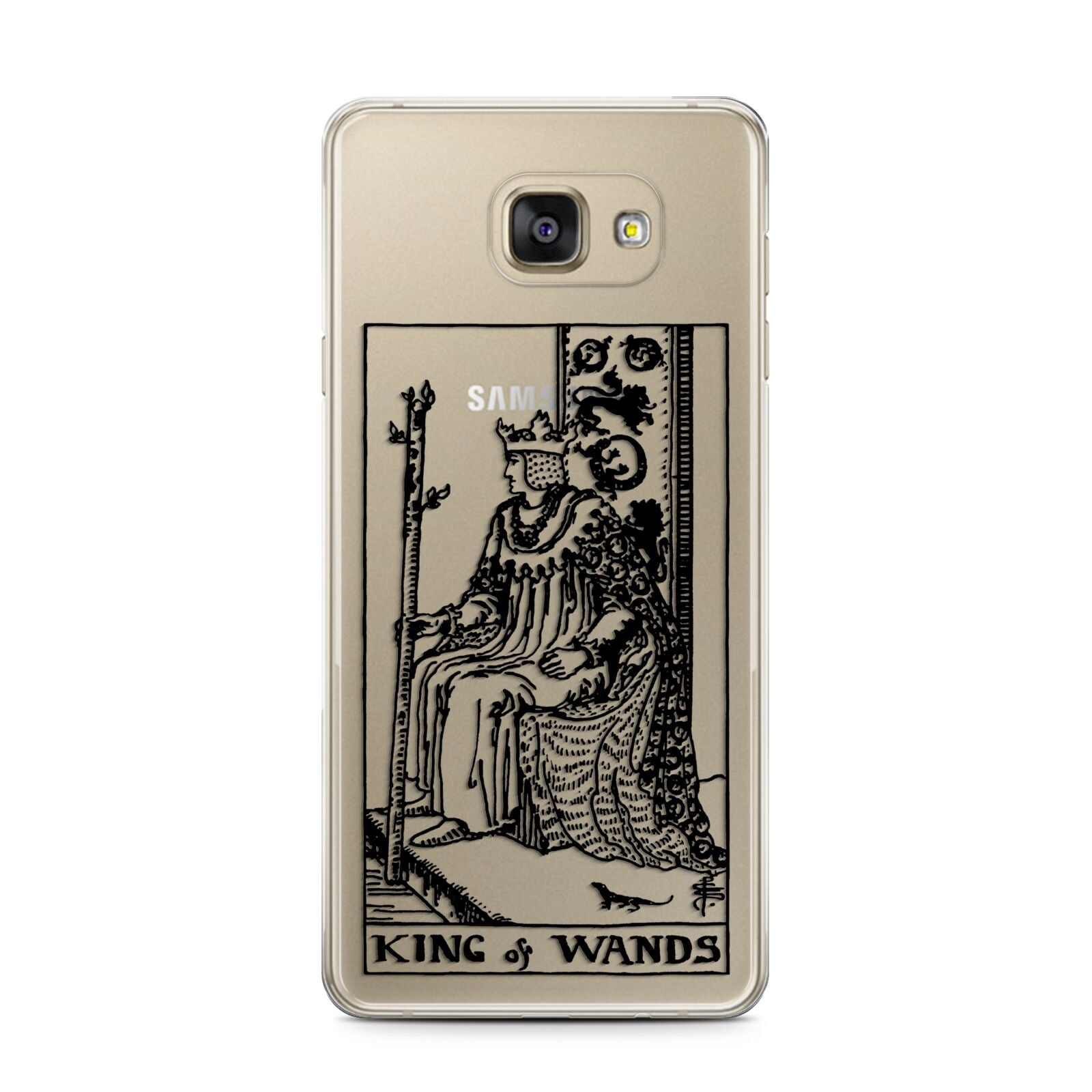 King of Wands Monochrome Samsung Galaxy A7 2016 Case on gold phone