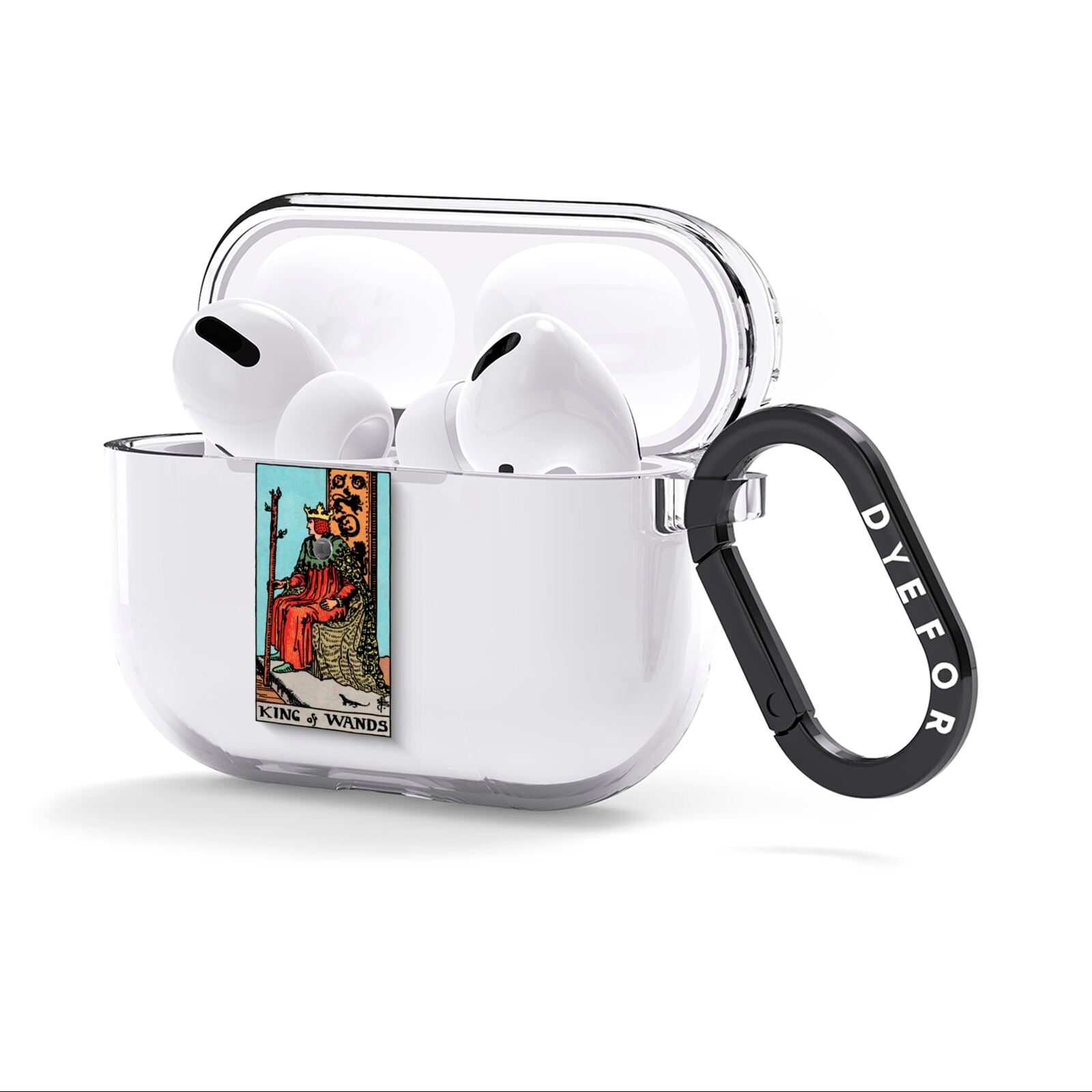 King of Wands Tarot Card AirPods Clear Case 3rd Gen Side Image