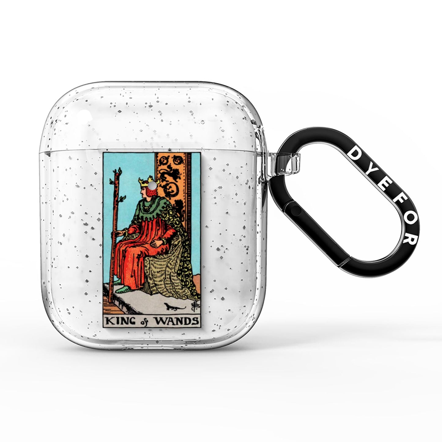 King of Wands Tarot Card AirPods Glitter Case