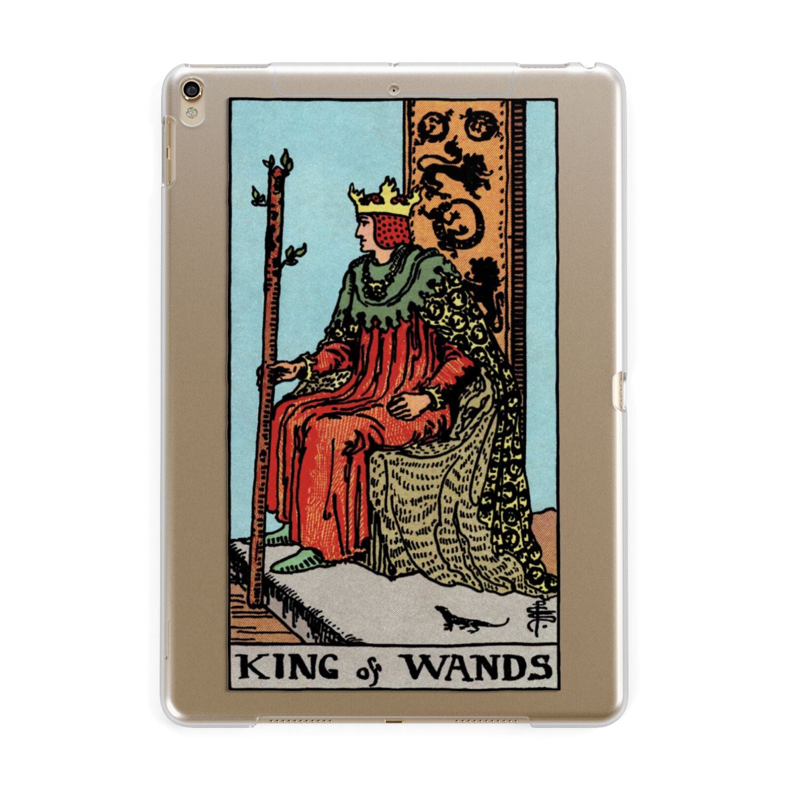 King of Wands Tarot Card Apple iPad Gold Case