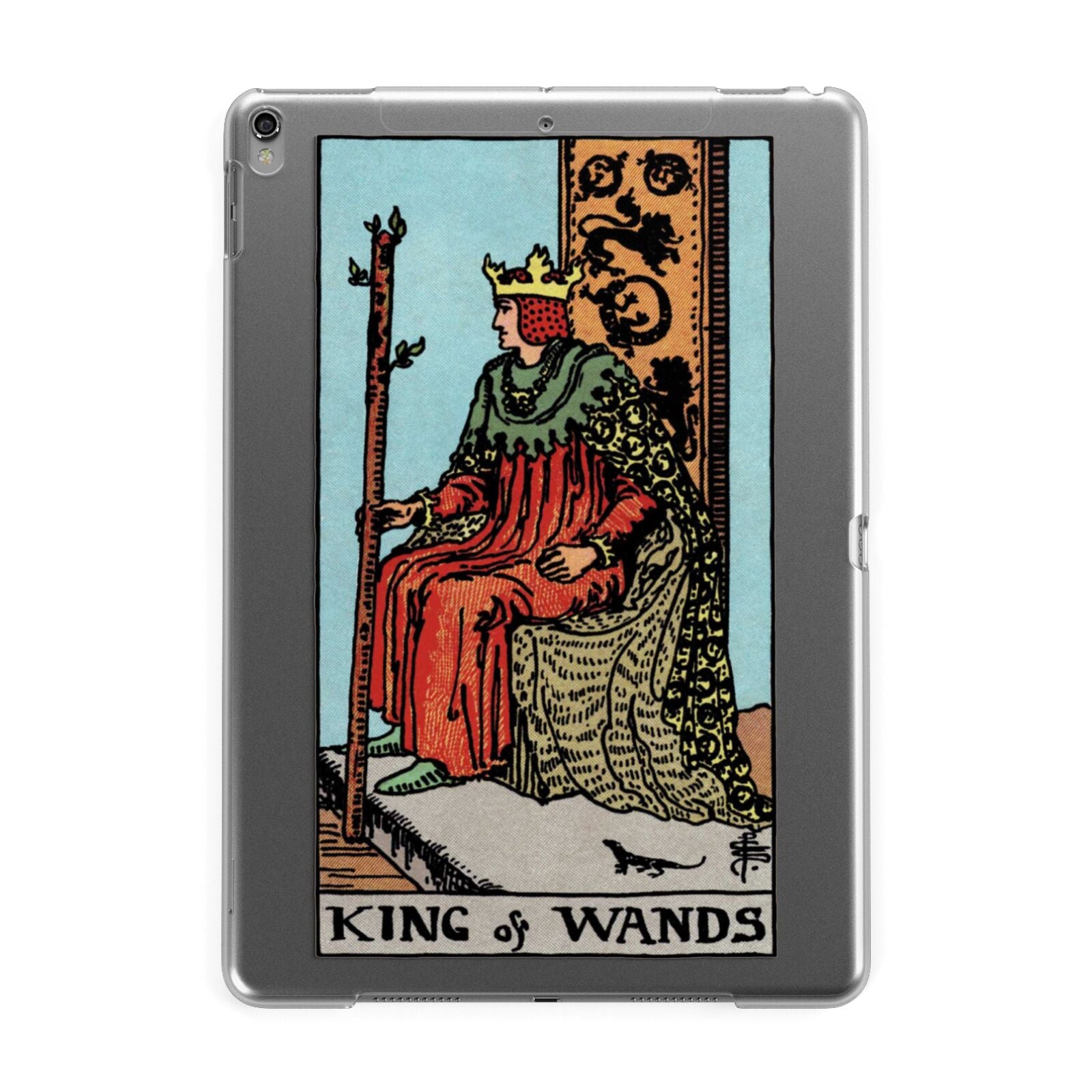 King of Wands Tarot Card Apple iPad Grey Case