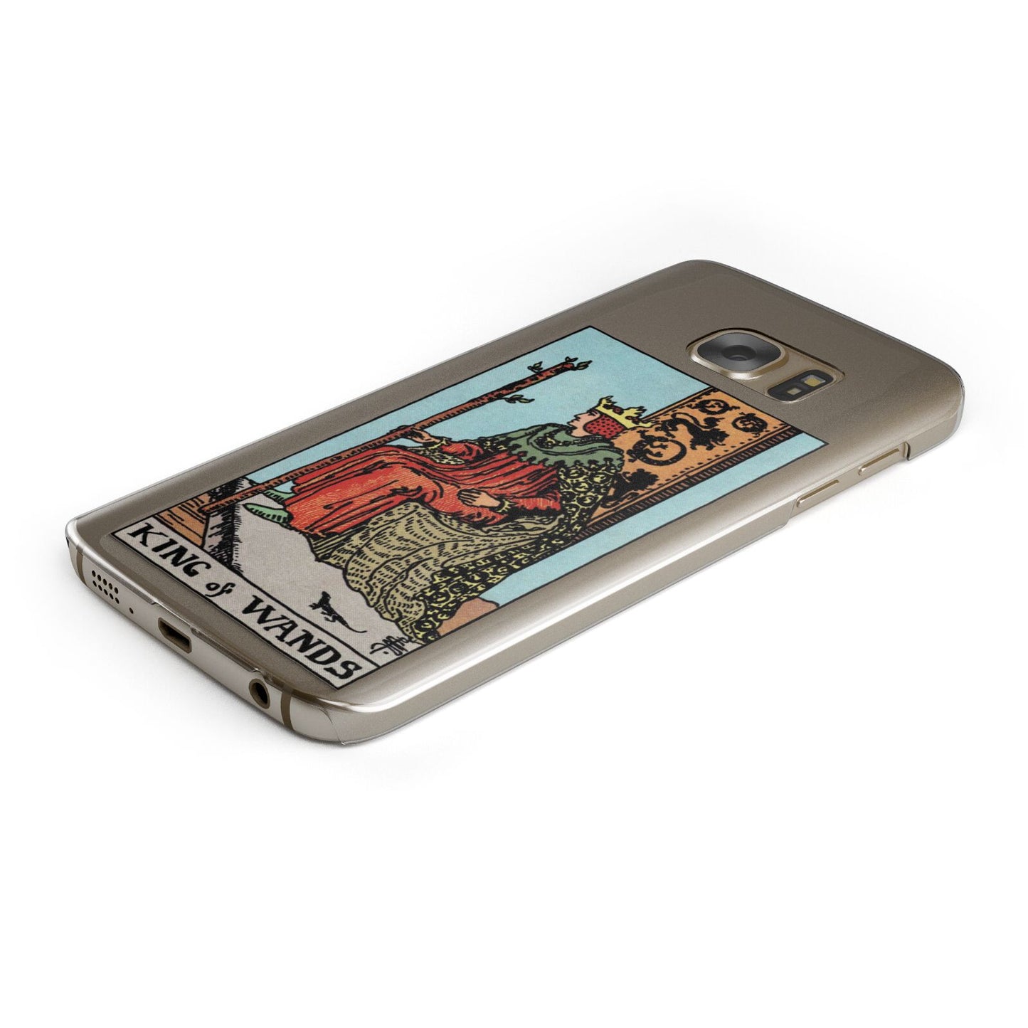 King of Wands Tarot Card Protective Samsung Galaxy Case Angled Image