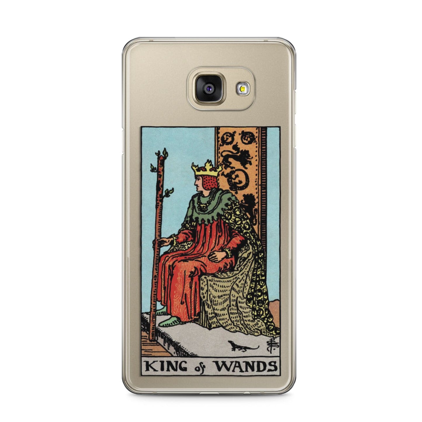 King of Wands Tarot Card Samsung Galaxy A5 2016 Case on gold phone