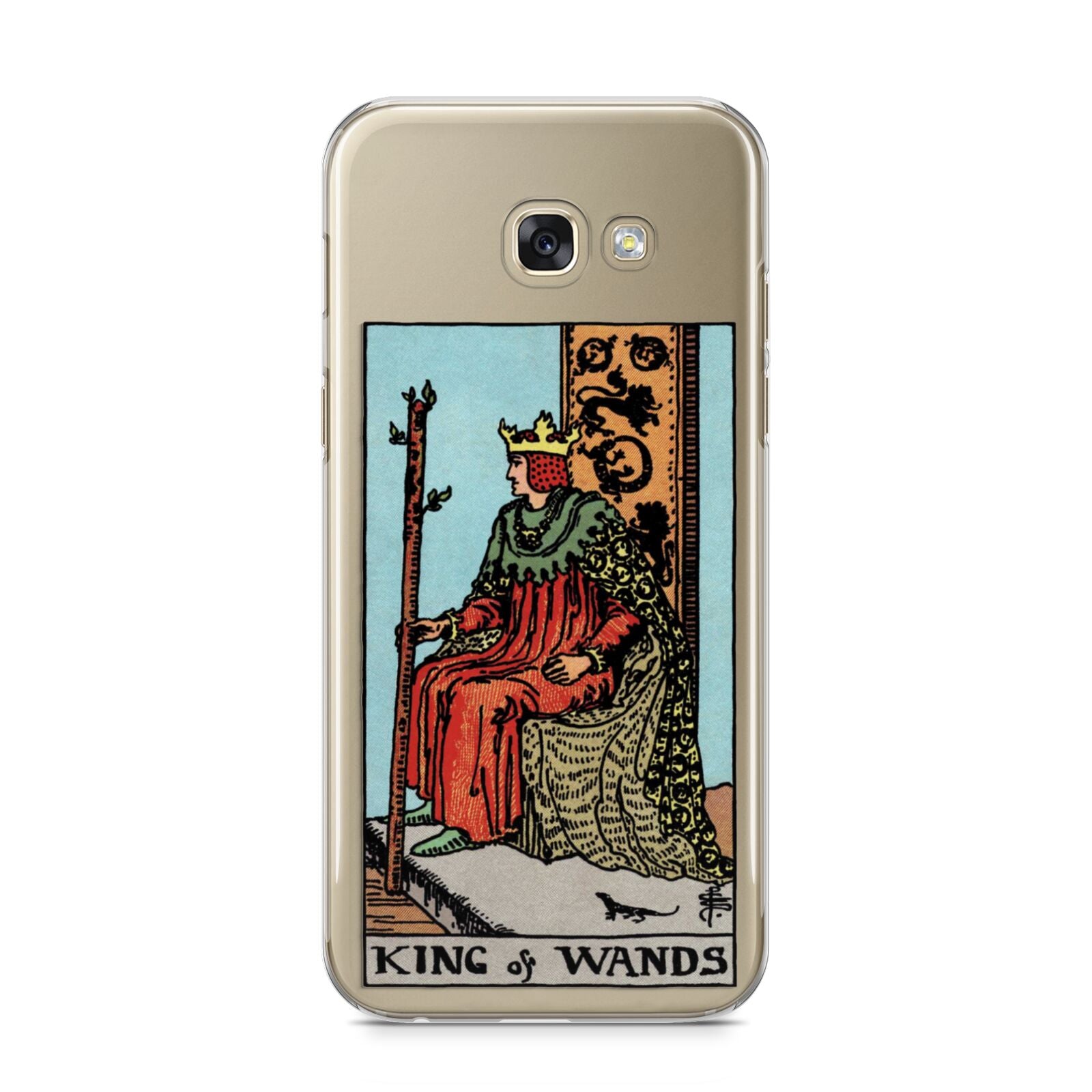 King of Wands Tarot Card Samsung Galaxy A5 2017 Case on gold phone