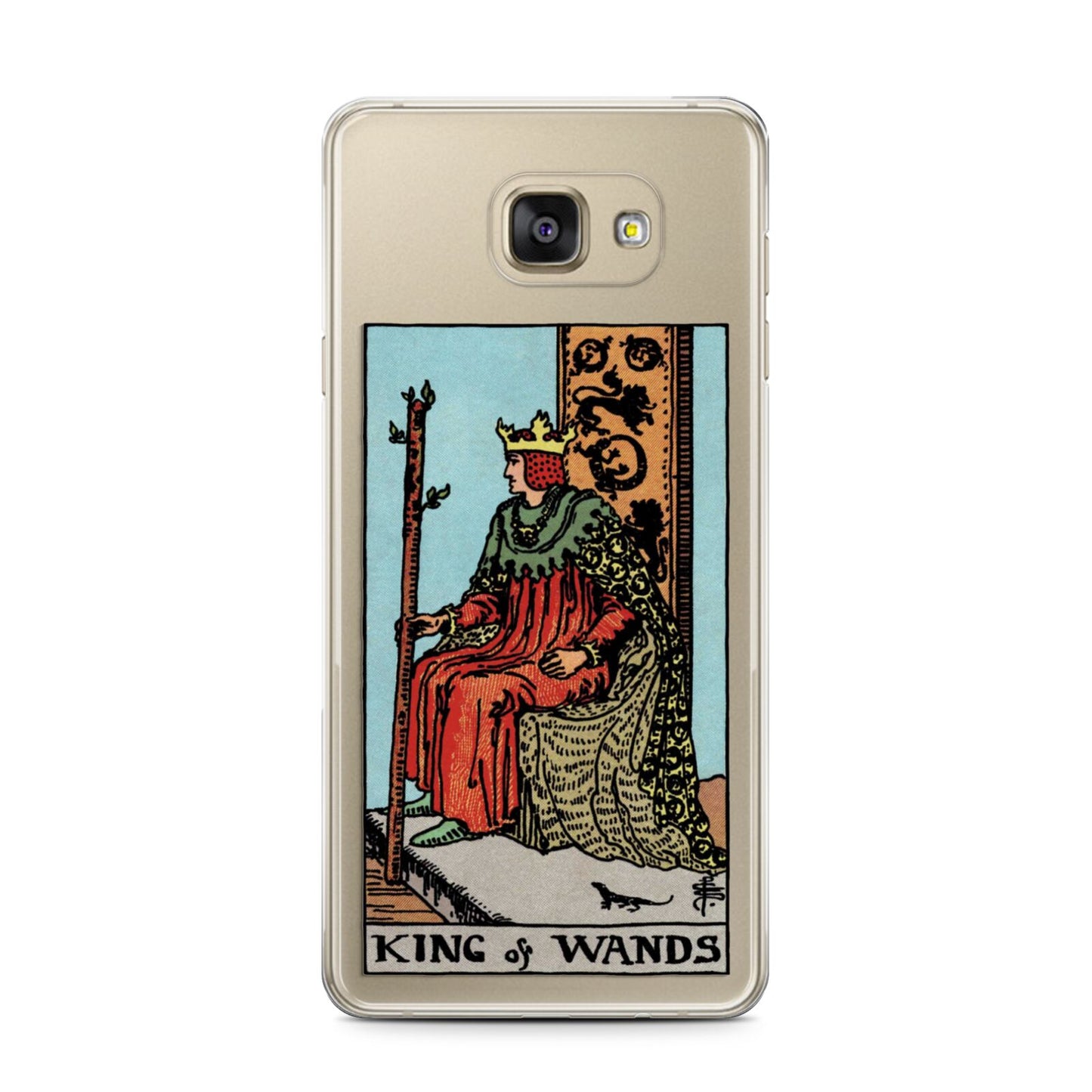 King of Wands Tarot Card Samsung Galaxy A7 2016 Case on gold phone