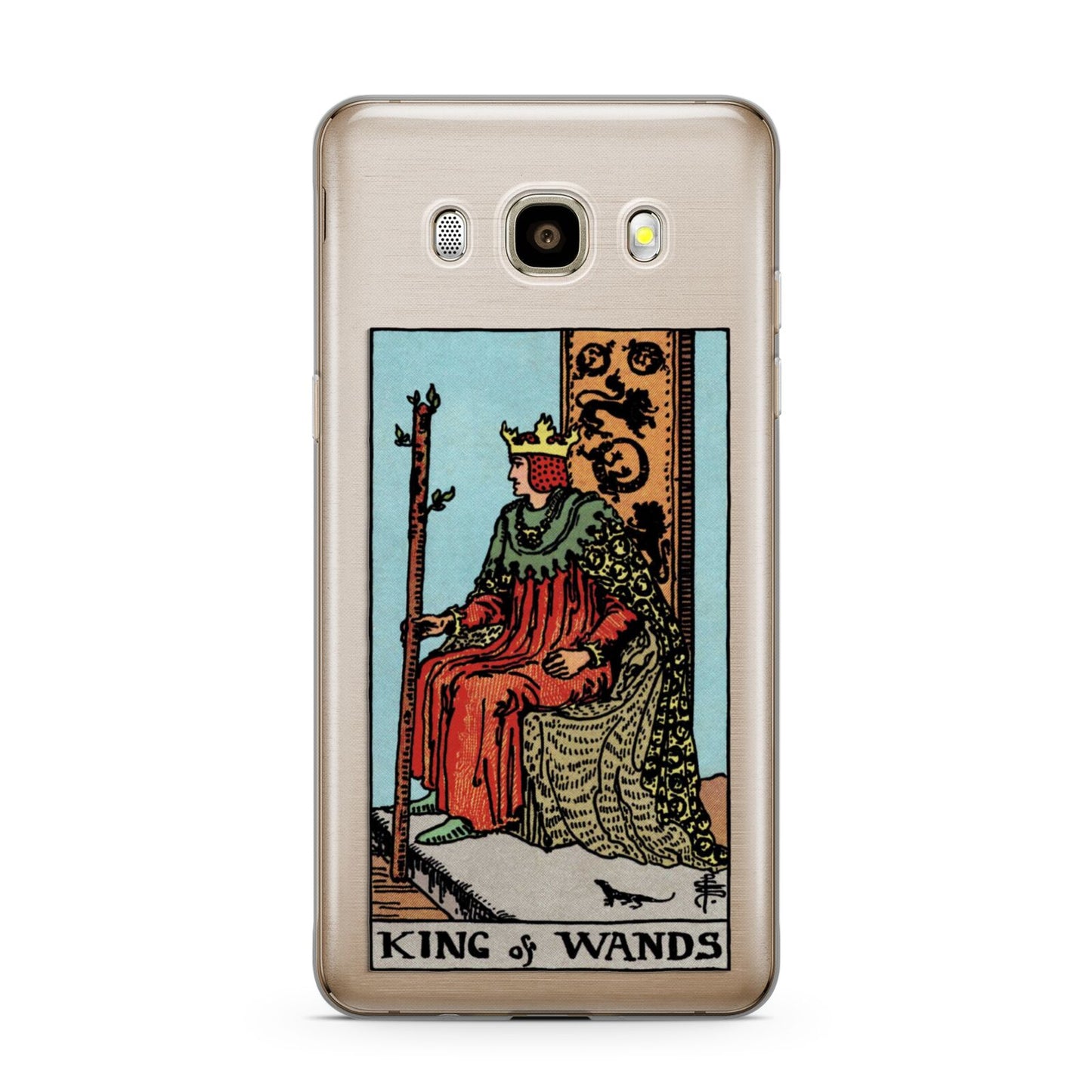 King of Wands Tarot Card Samsung Galaxy J7 2016 Case on gold phone