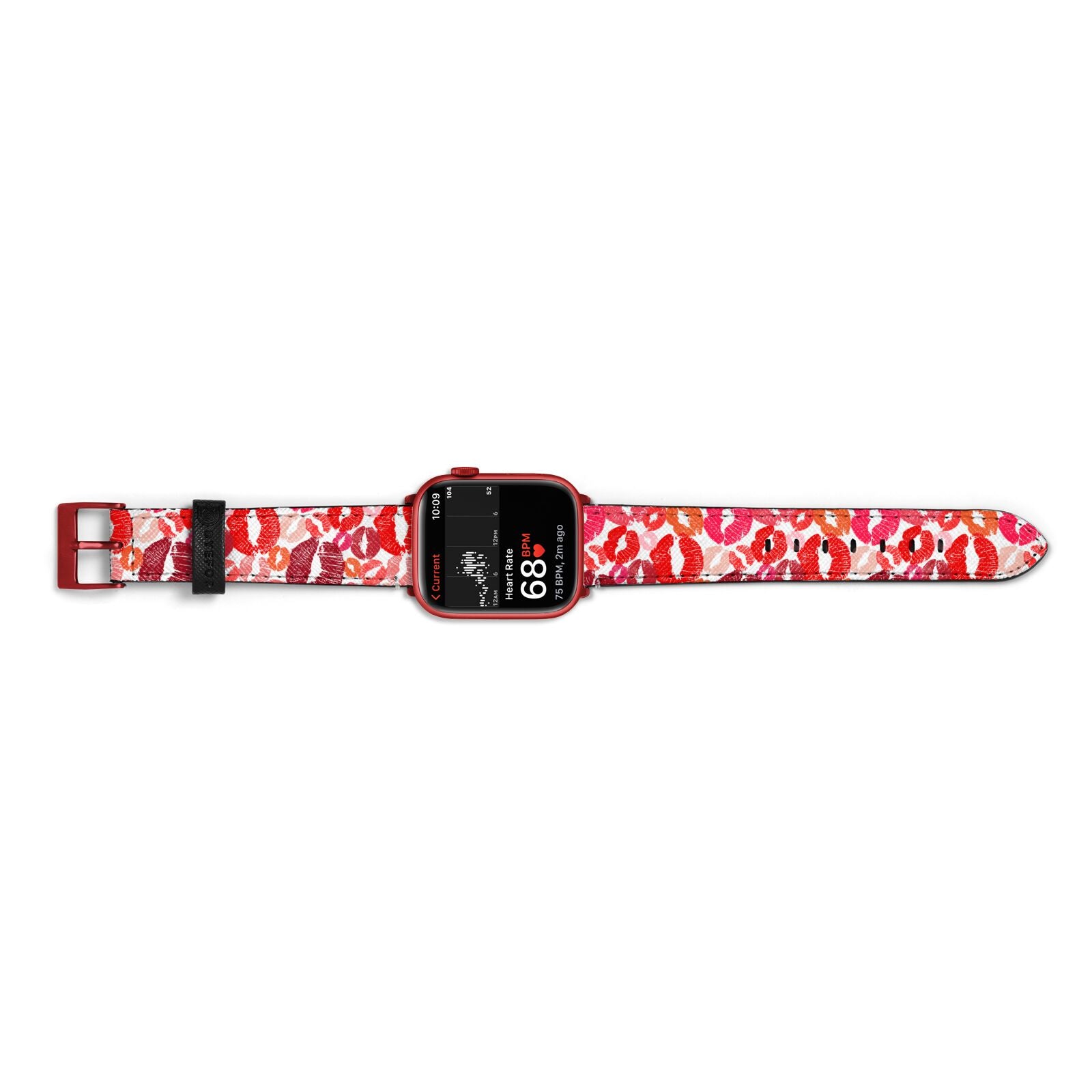 Kiss Print Apple Watch Strap Size 38mm Landscape Image Red Hardware