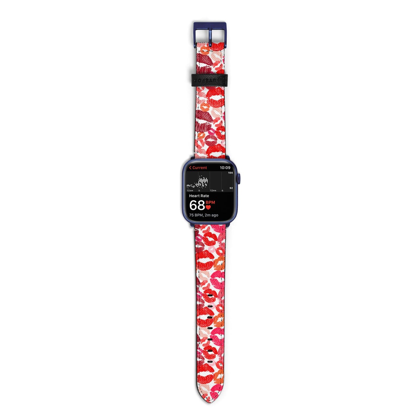 Kiss Print Apple Watch Strap Size 38mm with Blue Hardware