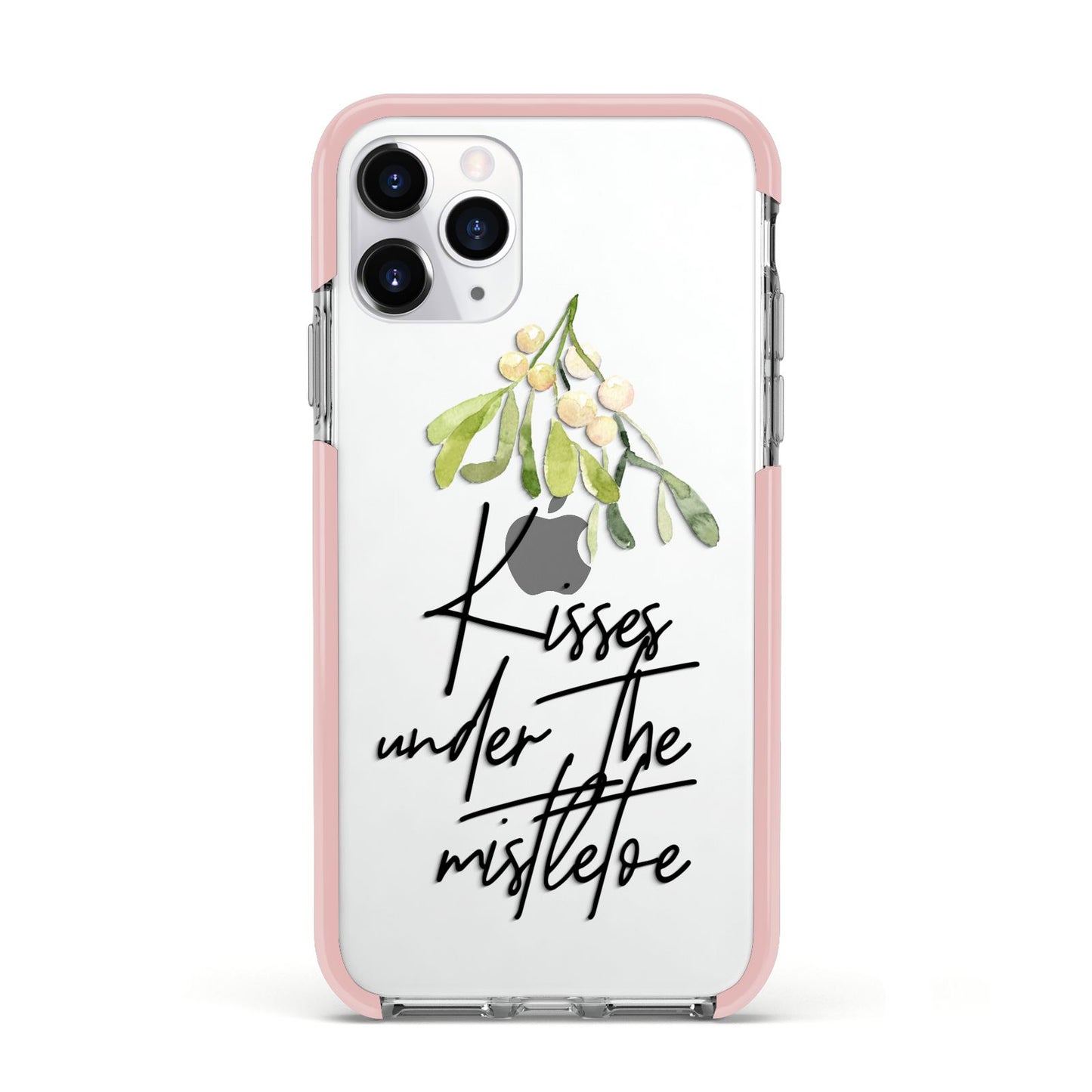 Kisses Under The Mistletoe Apple iPhone 11 Pro in Silver with Pink Impact Case