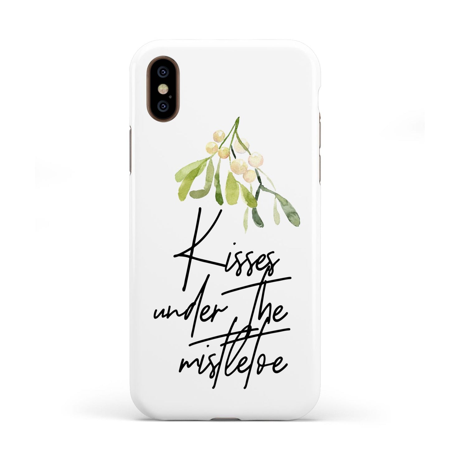 Kisses Under The Mistletoe Apple iPhone XS 3D Tough