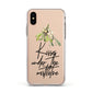 Kisses Under The Mistletoe Apple iPhone Xs Impact Case White Edge on Gold Phone