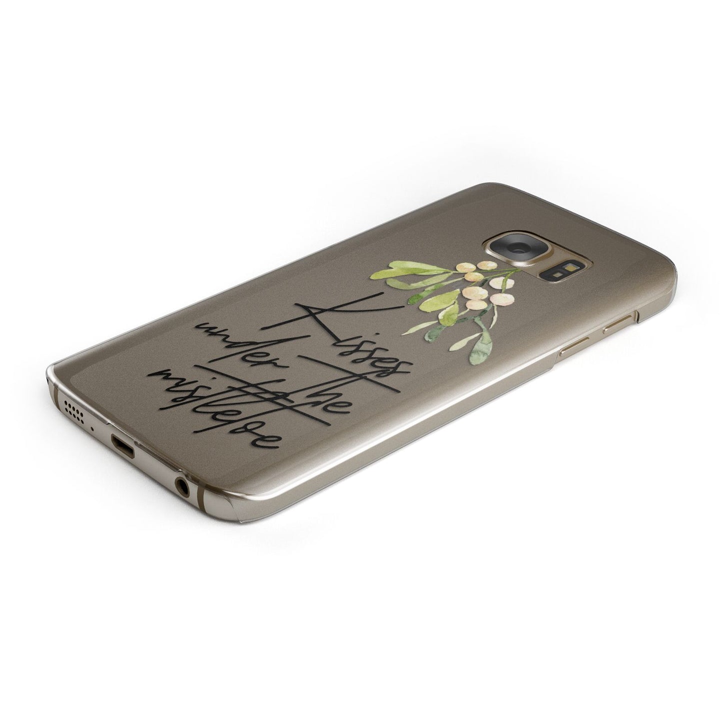 Kisses Under The Mistletoe Protective Samsung Galaxy Case Angled Image