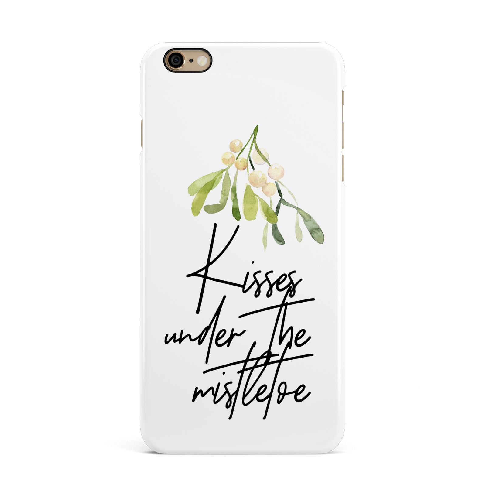 Kisses Under The Mistletoe iPhone 6 Plus 3D Snap Case on Gold Phone