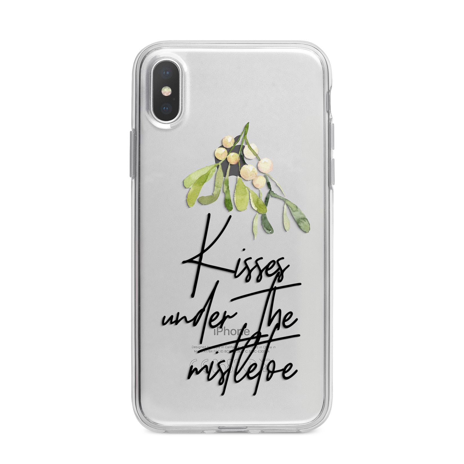 Kisses Under The Mistletoe iPhone X Bumper Case on Silver iPhone Alternative Image 1