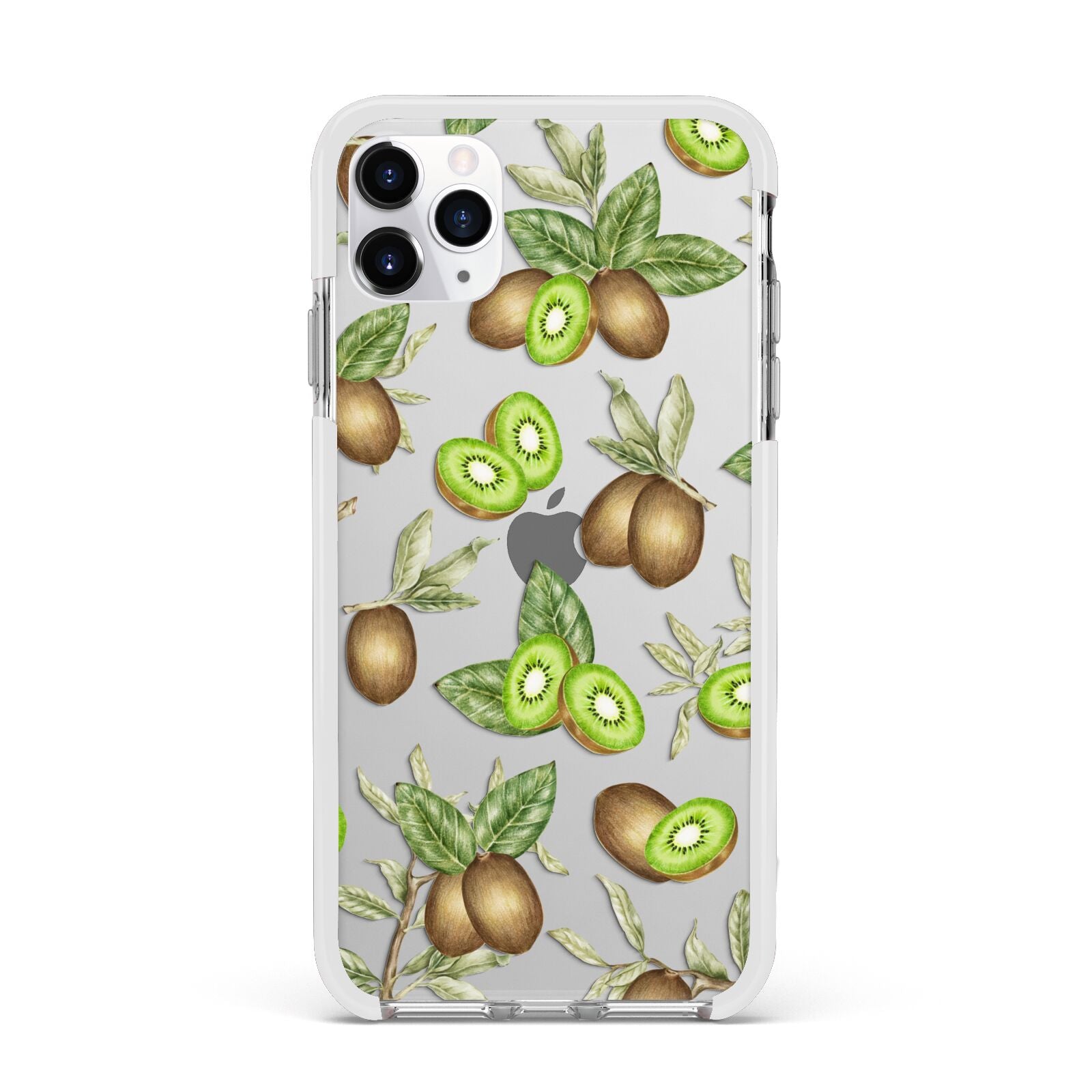 Kiwi Fruit Apple iPhone 11 Pro Max in Silver with White Impact Case